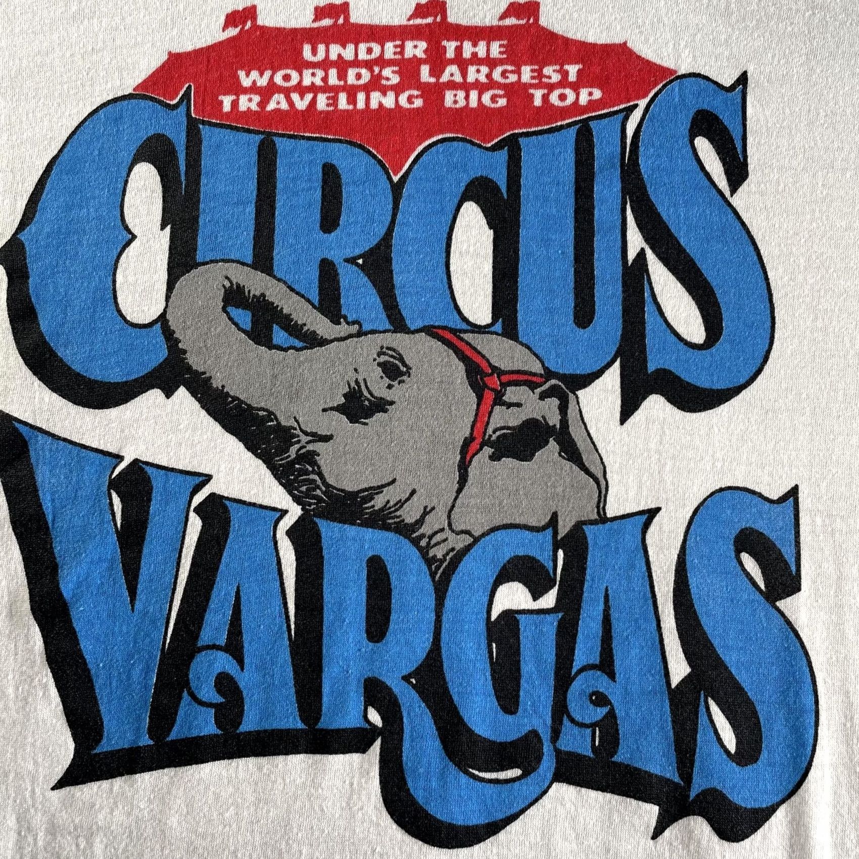 Vintage VINTAGE Circus Vargas Shirt Mens Medium White Elephant Graphic Tee Big Top 80s Size US M / EU 48-50 / 2 - 2 Thumbnail