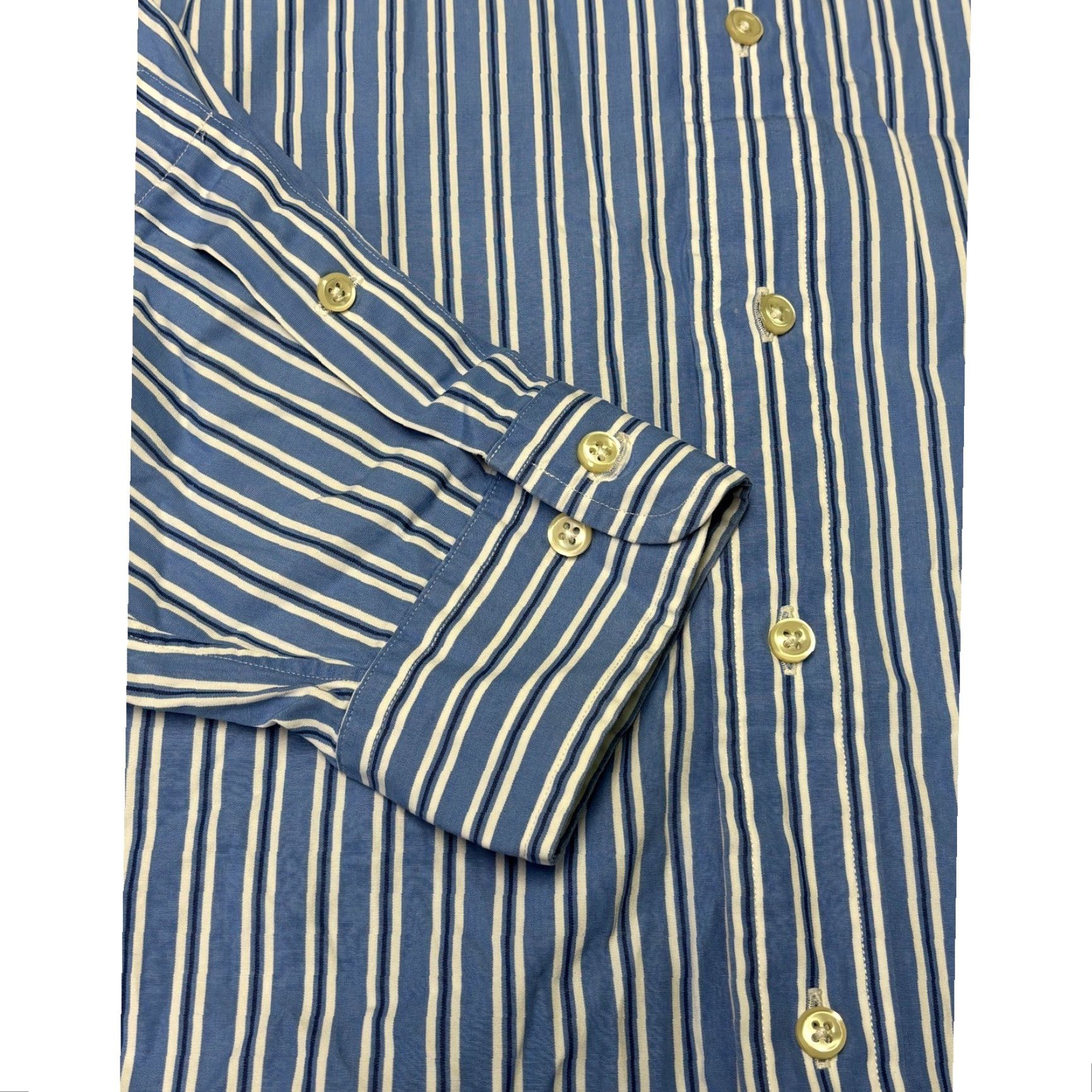 Ralph Lauren VINTAGE Ralph Lauren Striped Button-Down Shirt Men L Blue White Stripes Classic Fit Size US L / EU 52-54 / 3 - 3 Thumbnail