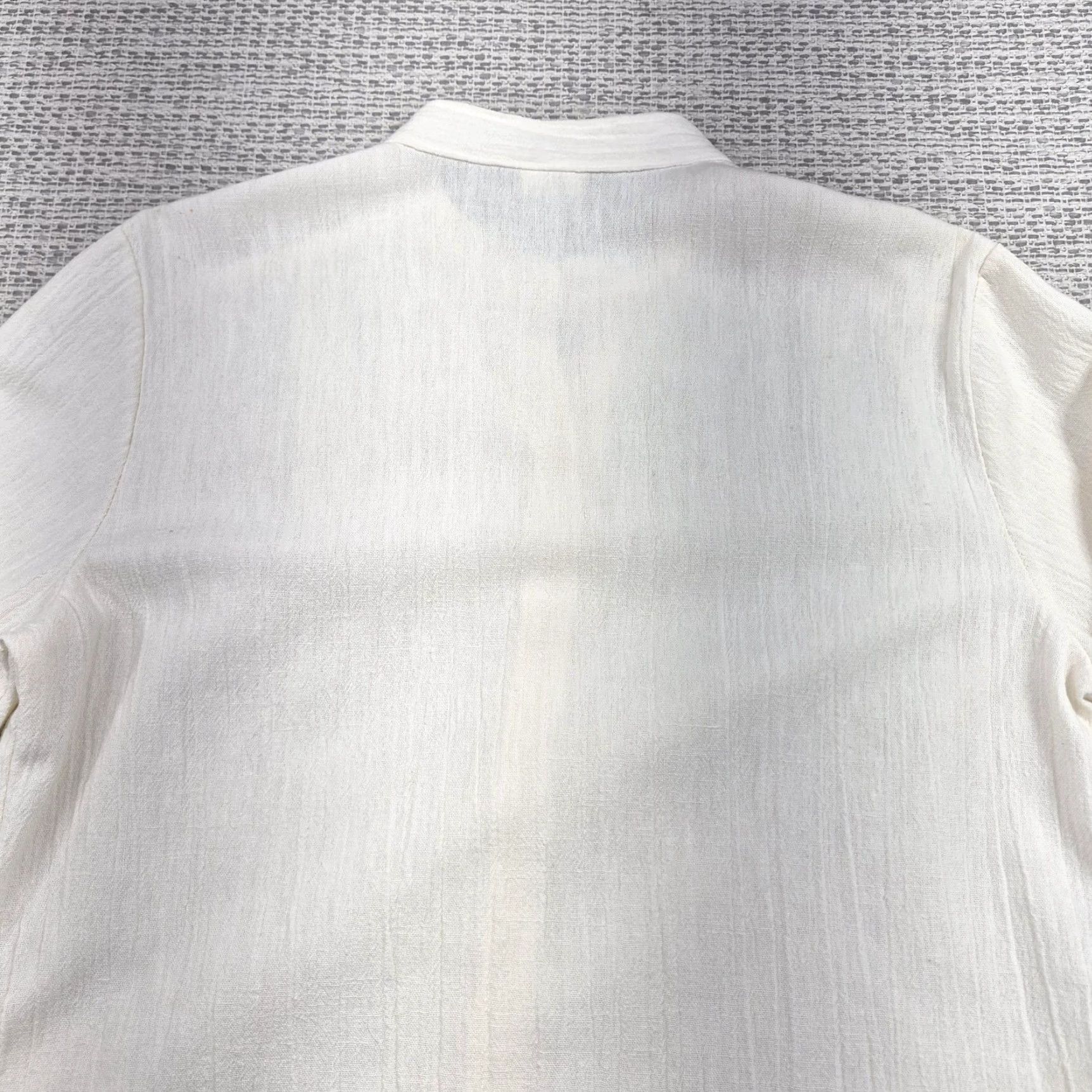 Penn VTG J.C. Penney Button-Up Shirt Womens Medium 3/4 Sleeve White Collared Knit Cotton Blend Casual Vintage Basic Size M / US 6-8 / IT 42-44 - 6 Thumbnail