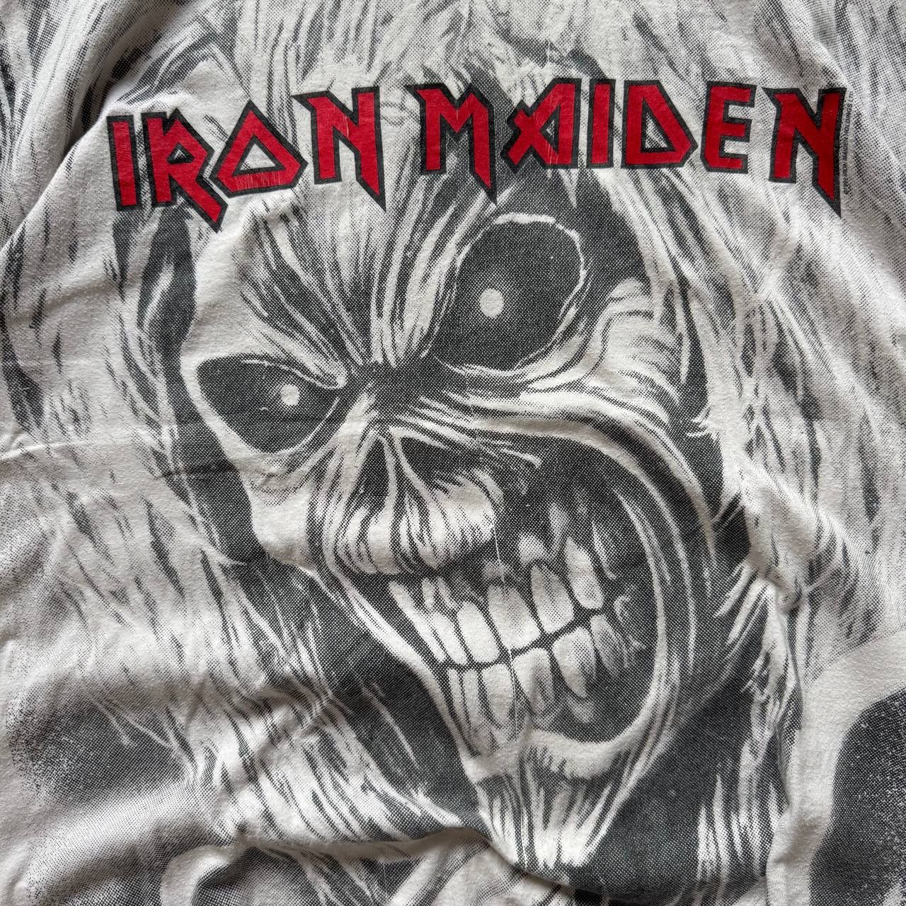 Band Tees Vintage Iron Maiden 90s All Over Axe Print Rare T Shirt Size US XL / EU 56 / 4 - 4 Thumbnail