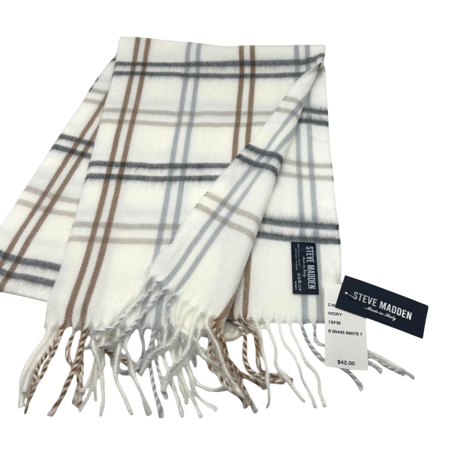 Steve Madden Set of 3 Steve Madden Plaid Muffler Scarves Made in Italy Size ONE SIZE - 3 Thumbnail