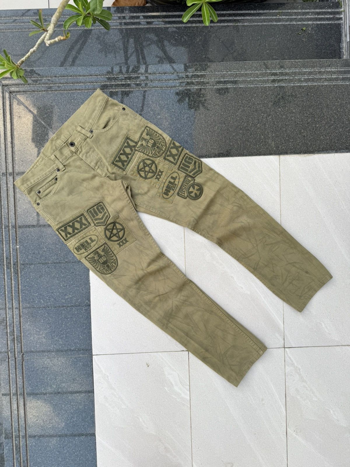 90’s HYSTERIC GLAMOUR RARE STAR HELL MULTI LOGO Y2K PANTS