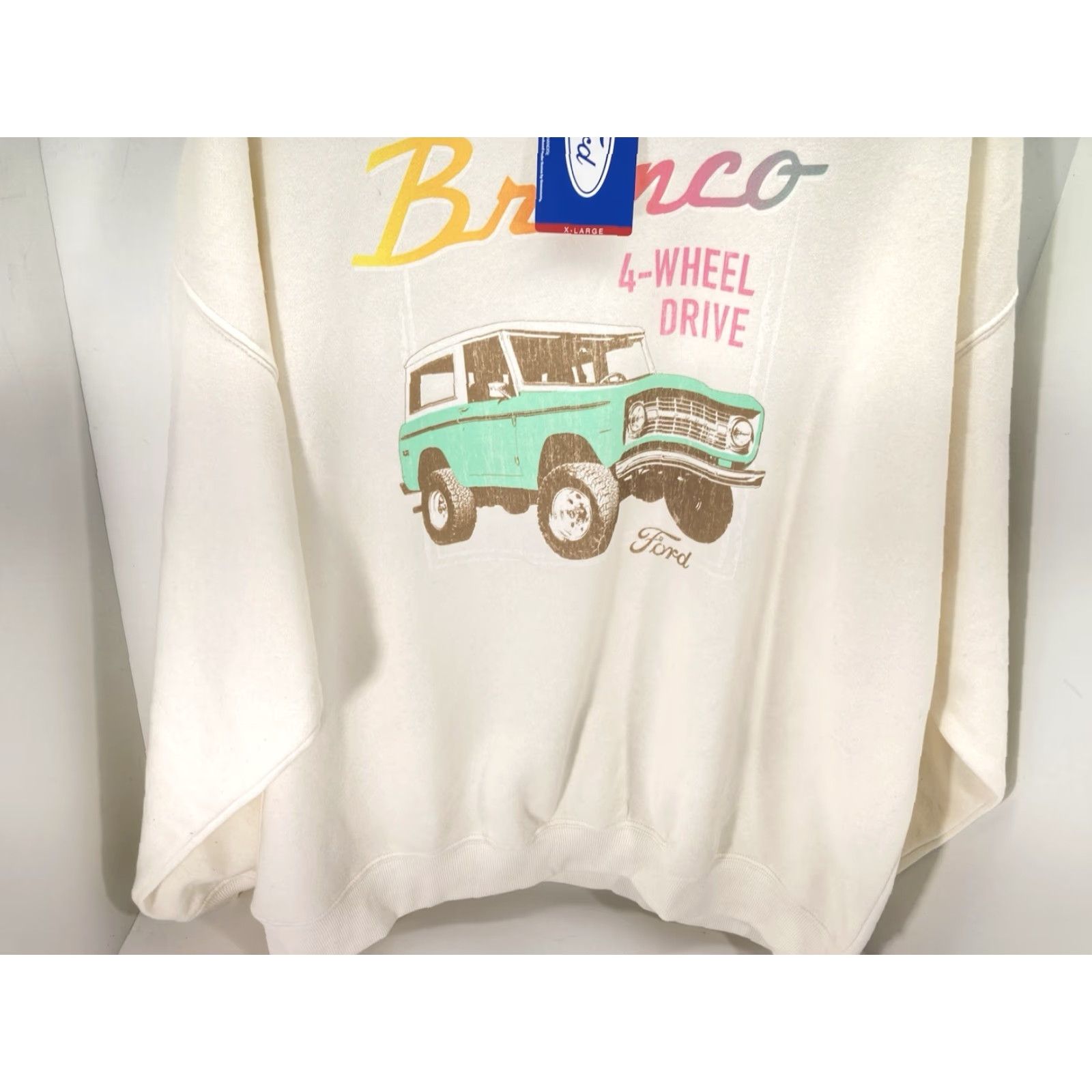 Ford VINTAGE Ford Bronco Sweatshirt Women XL Ivory Crew Neck Long Sleeve Pullover NWT Size XL / US 12-14 / IT 48-50 - 3 Thumbnail