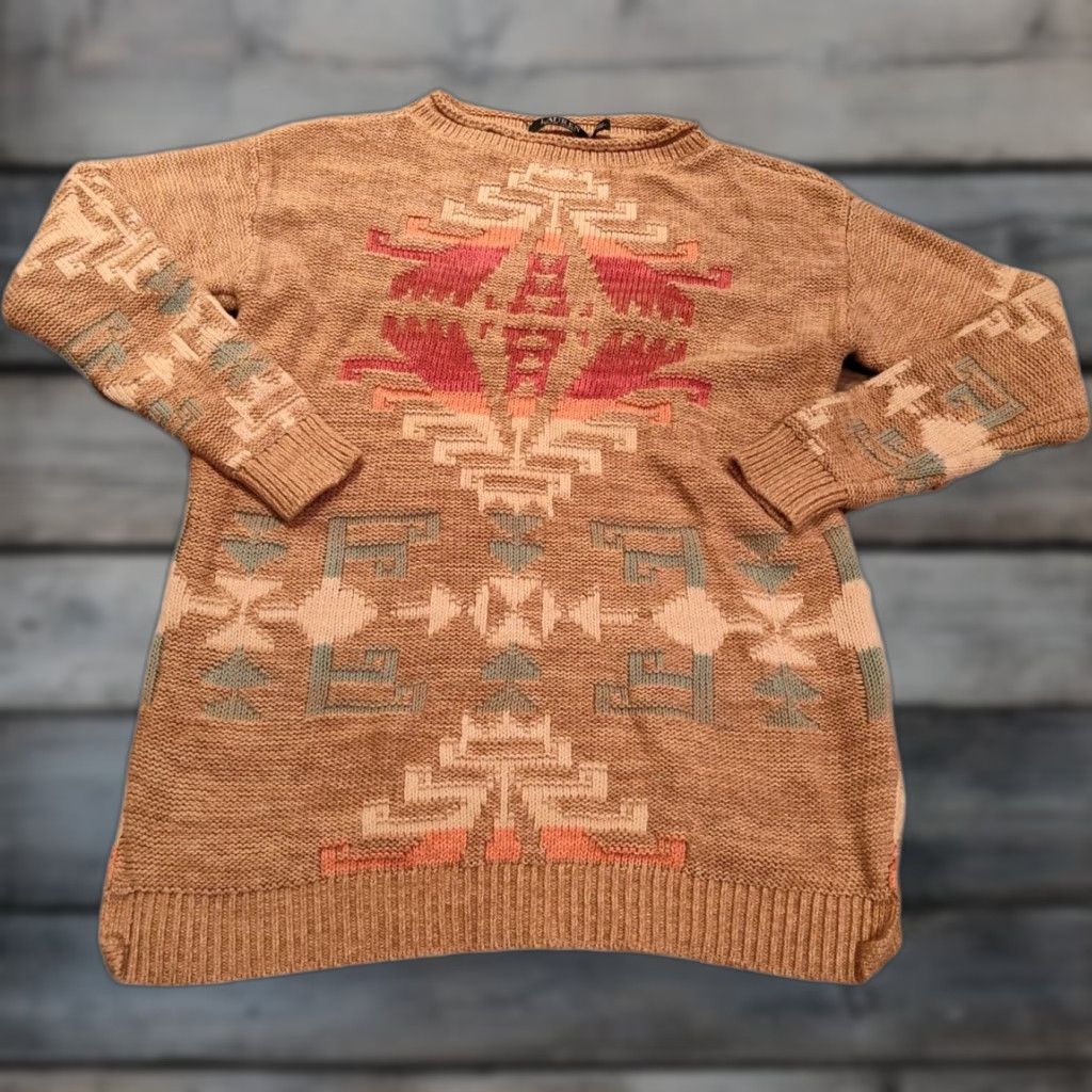 Ralph Lauren VINTAGE Ralph Lauren LRL Sweater Women Long Sleeve Pullover Aztec Beige Size S Size S / US 4 / IT 40 - 1 Thumbnail