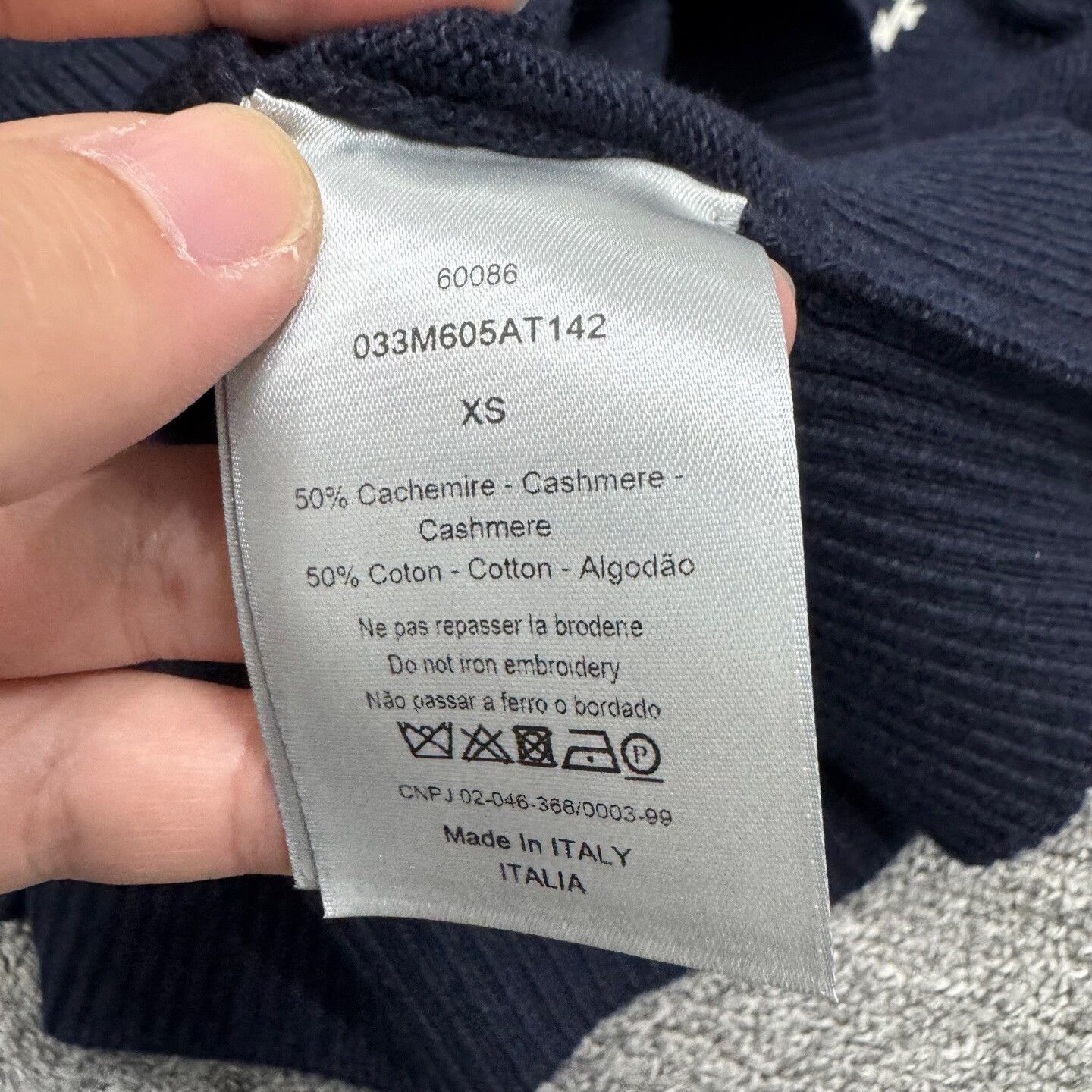 Dior dior aj cashmere sweater in navy blue. Size US XS / EU 42 / 0 - 4 Thumbnail