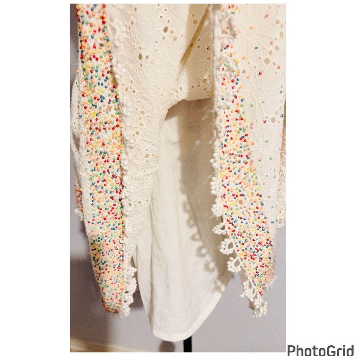 Farm Rio Anthropologie FARM Rio Beaded Handmade Eyelet Dress Size S / US 4 / IT 40 - 12 Thumbnail