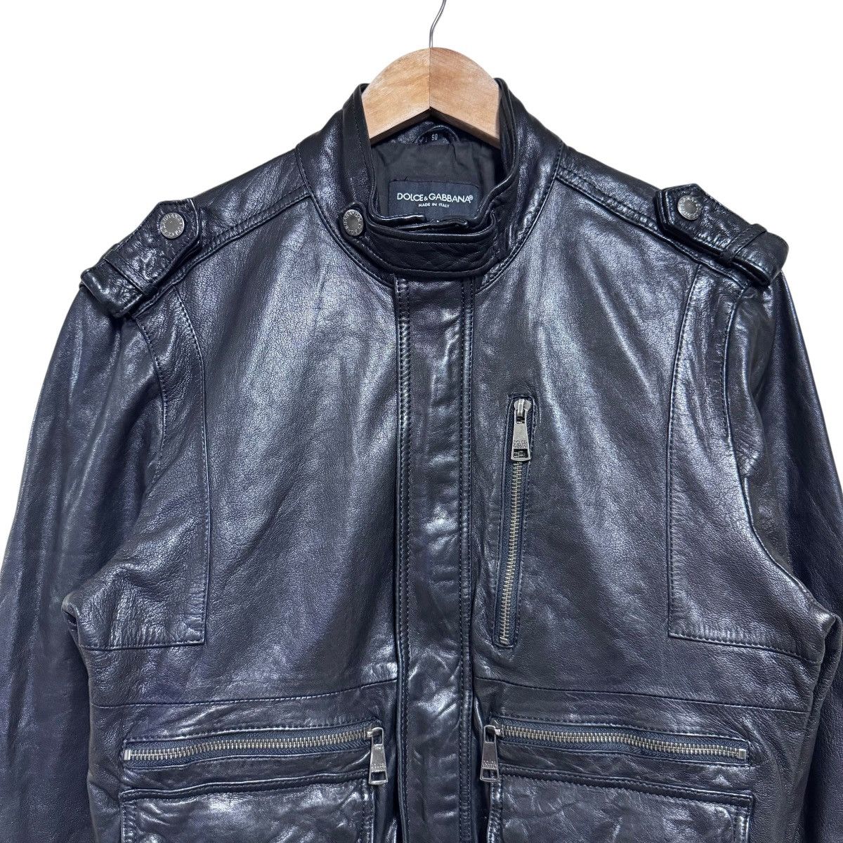 Dolce & Gabbana Vintage Dolce & Gabbana Black Leather Jacket Multipocket Size US M / EU 48-50 / 2 - 3 Thumbnail