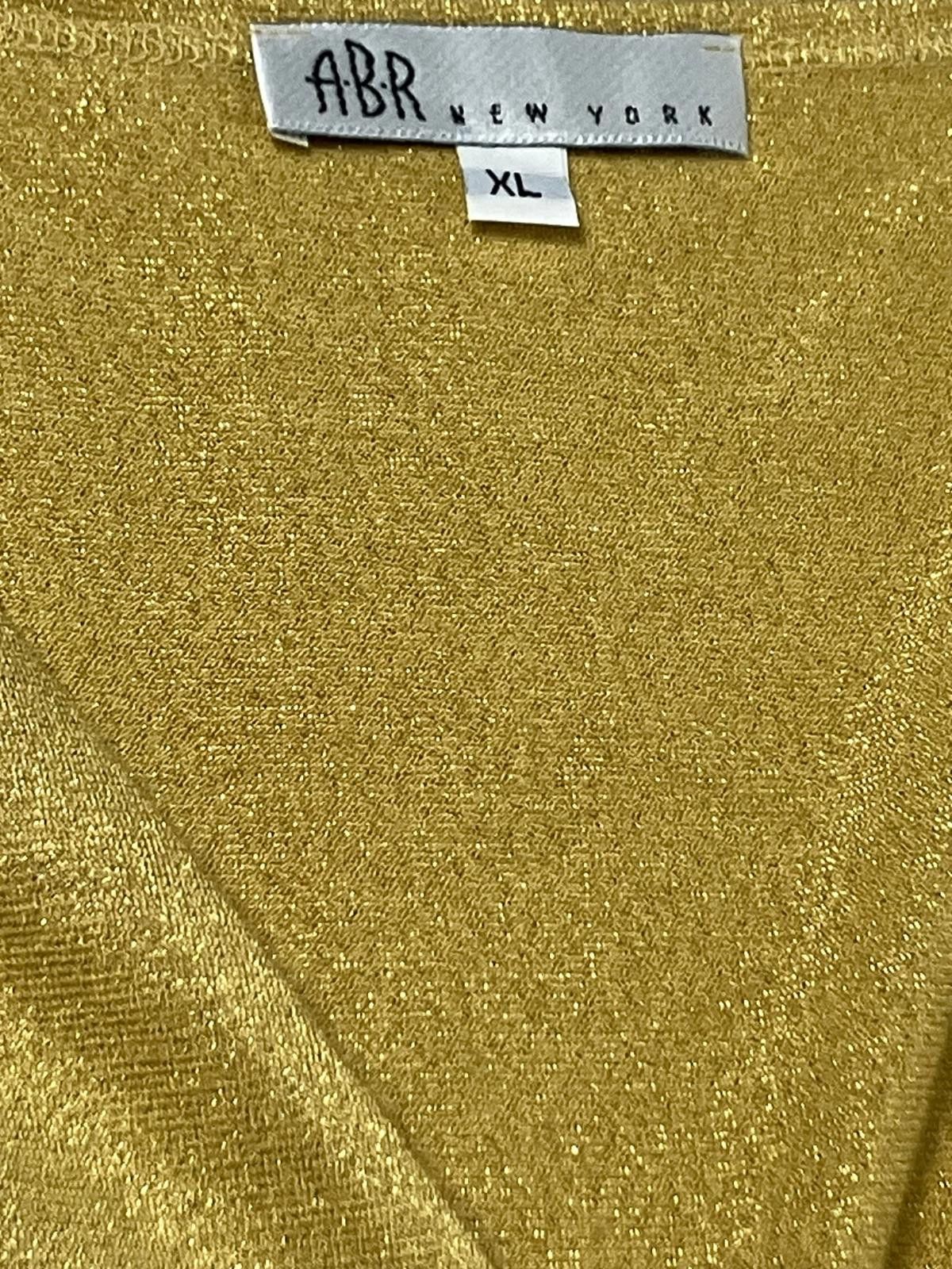 Other ABR New York Gold Metallic V Neck Top XL Stretch Size XL / US 12-14 / IT 48-50 - 5 Thumbnail