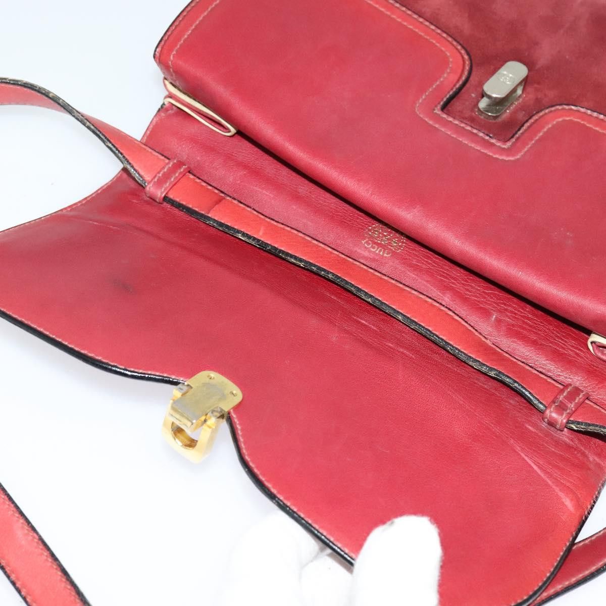 Gucci GUCCI Shoulder Bag Suede Vintage Red Gold Size ONE SIZE - 15 Thumbnail