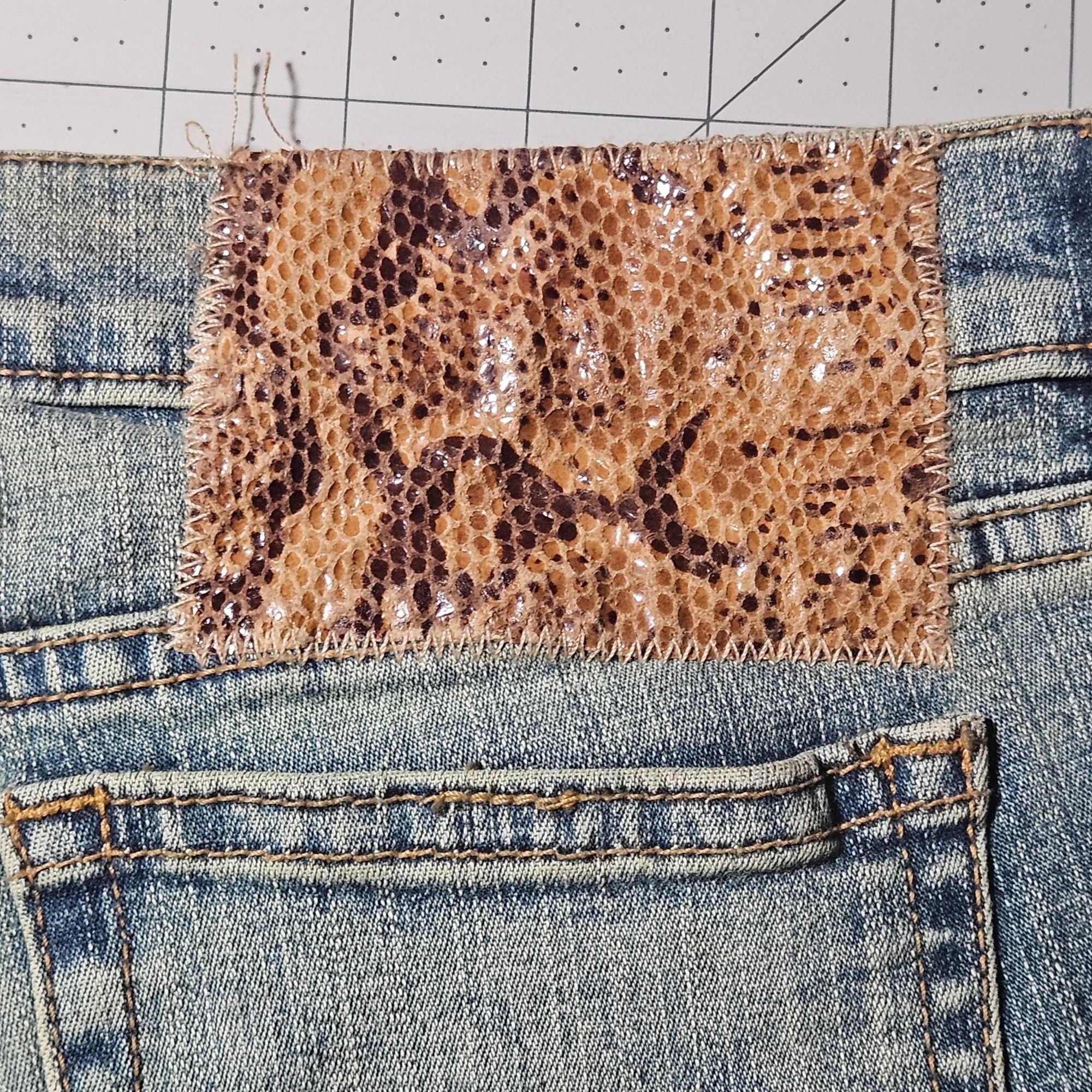Other VTG Y2K Allen B. Women Flared Jeans Snakeskin Inset Y2K Grun Size 30" / US 8 / IT 44 - 15 Thumbnail