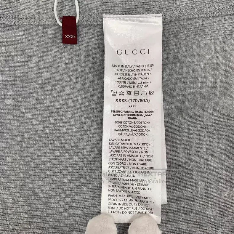Gucci Gucci Size XXXS Gray logo letter print cotton round-neck sh Size XXS / US 00 / IT 34 - 6 Thumbnail