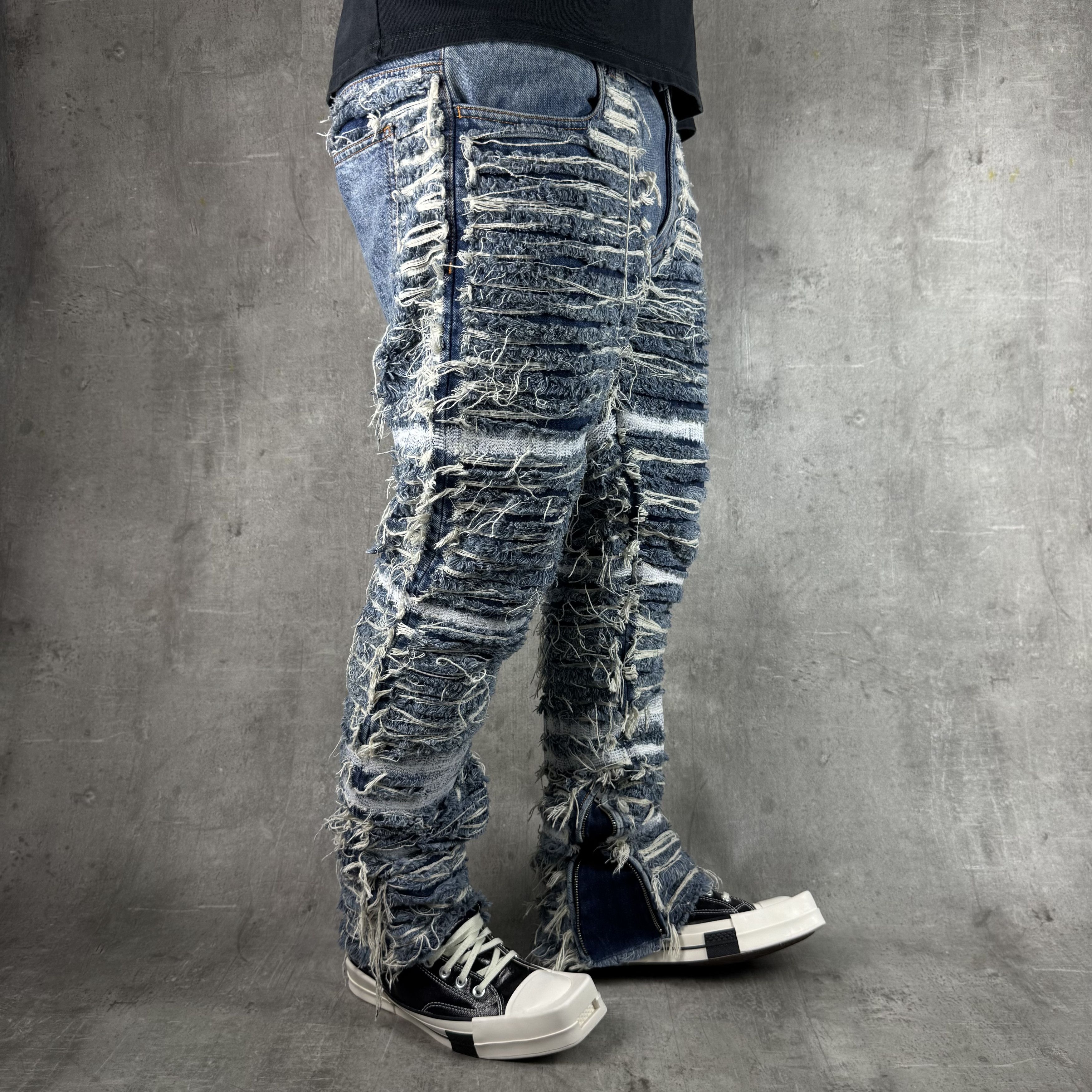 1017 ALYX 9SM × Blackmeans 1017 ALYX 9SM BLACKMEANS Shredded Denim Distressed Jeans Size US 34 / EU 50 - 7 Thumbnail