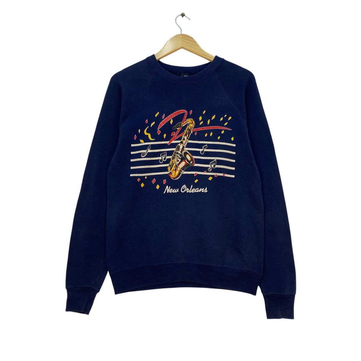 Vintage 💥Vintage 80s New Orleans saxophone graphic Crewneck Size US M / EU 48-50 / 2 - 1 Thumbnail