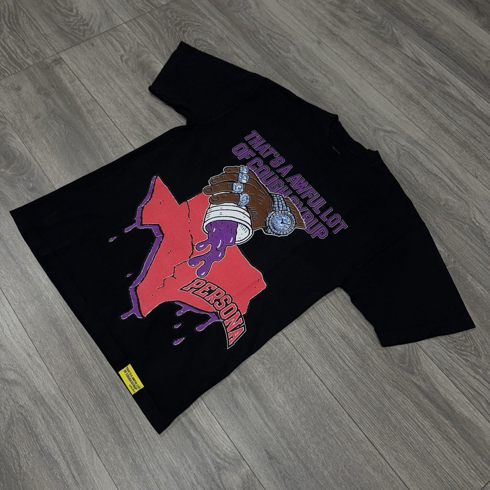 Awful Lot of Cough Syrup Awful Lot Of Cough Syrup X Persona T-Shirt ' Black ' | NEW! Size US M / EU 48-50 / 2 - 3 Thumbnail