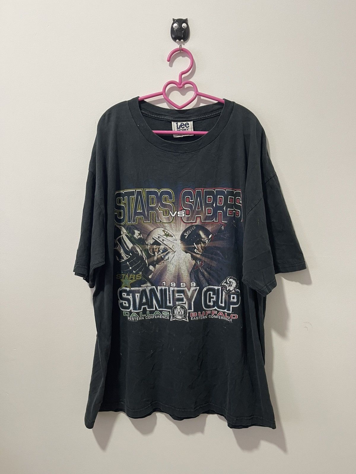 NHL Rare Vintage STARS VS SABRES 1999 Stanley Cup Final Thrashed Size US XL / EU 56 / 4 - 1 Thumbnail
