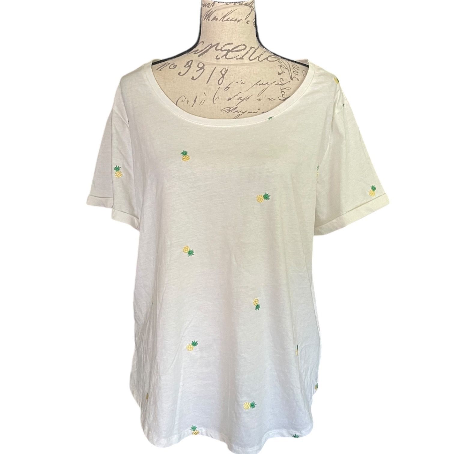 Other Vintage X America White Cotton Blend Pineapple Shirt XL NWOT Size XL / US 12-14 / IT 48-50 - 1 Thumbnail