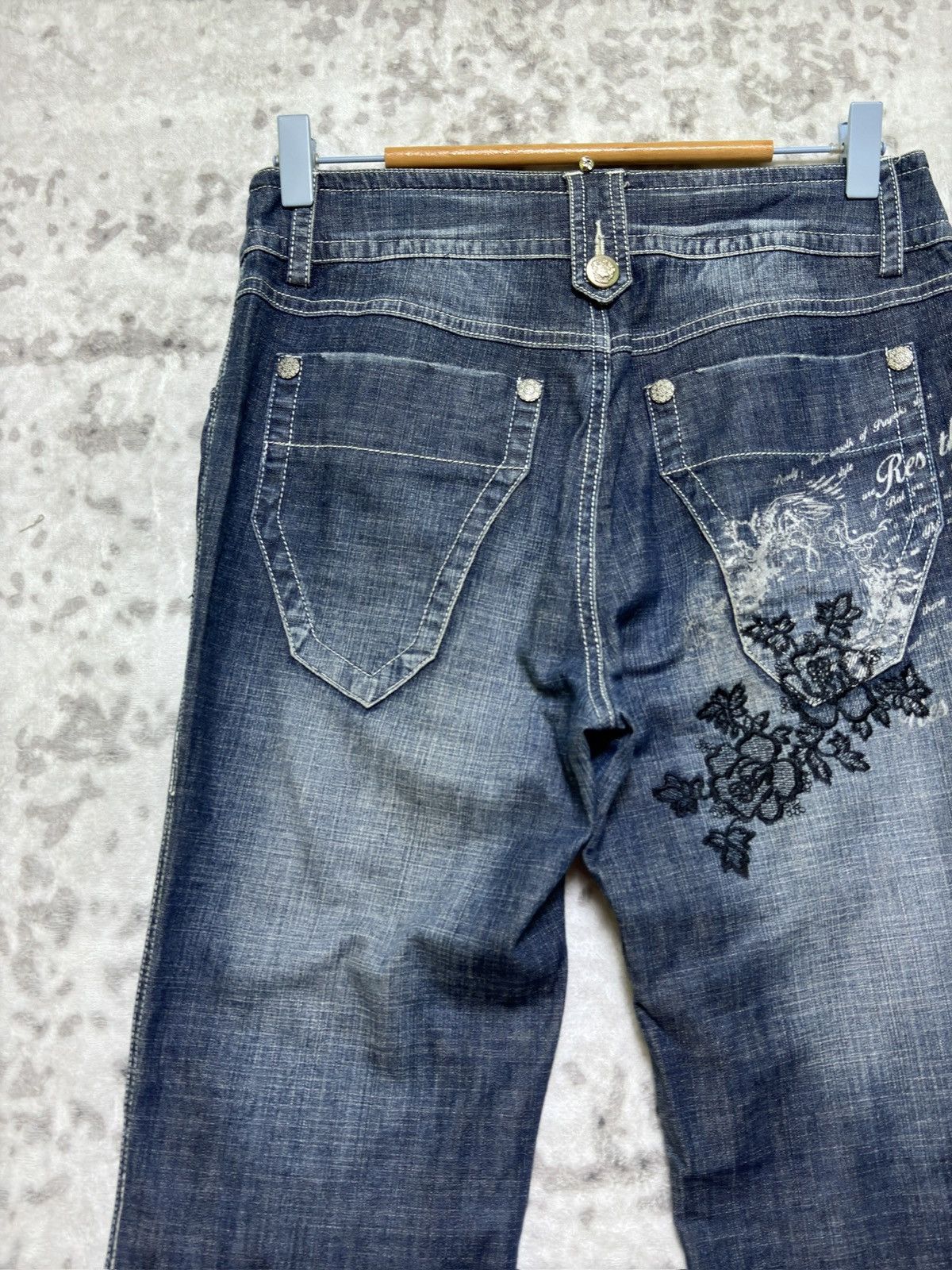 Hysteric Glamour Y2K TORNG BJH Flared Poem Embroidery Unique Pocket Denim Size US 28 / EU 44 - 9 Thumbnail