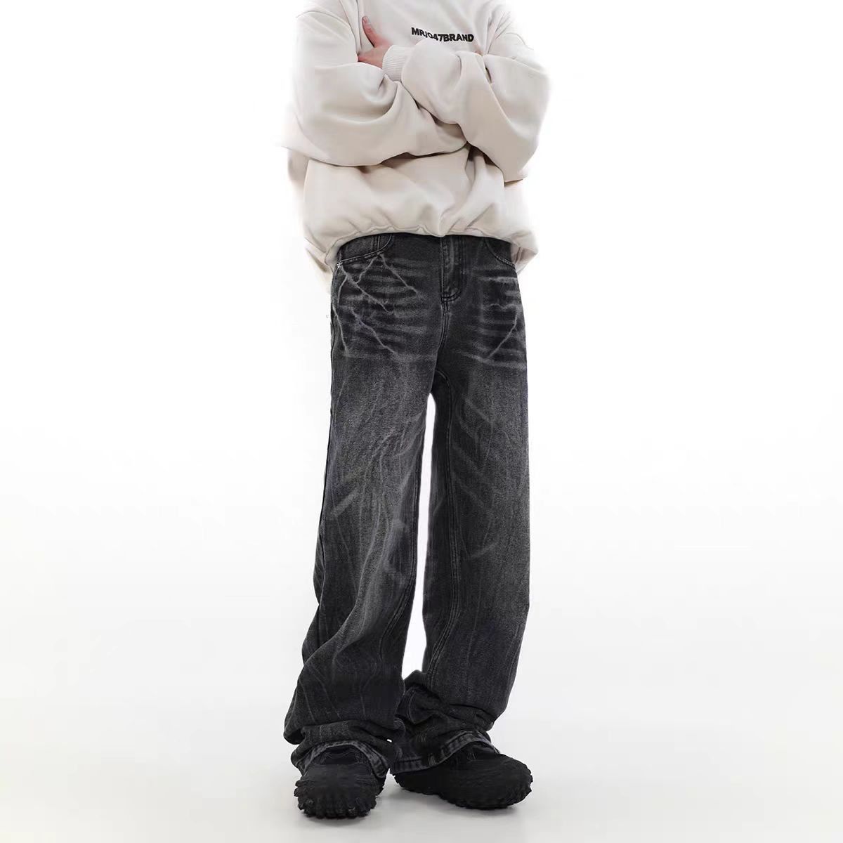Japanese Brand × Jean Vintage Washed Straight Leg Loose Jeans Size US 33 - 4 Thumbnail