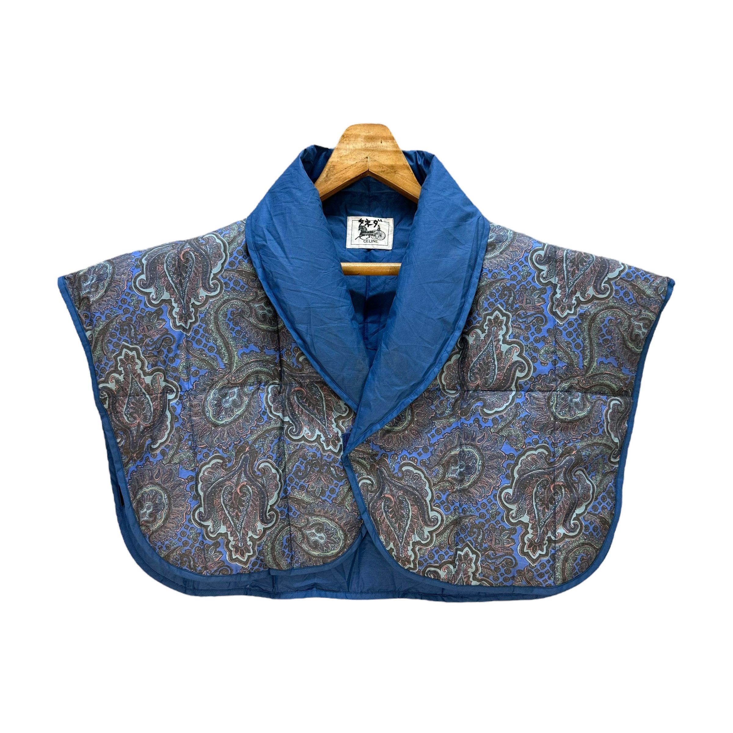 Celine Vintage CELINE Paisley Pattern Down Poncho Vest #A77-1864 Size M / US 6-8 / IT 42-44 - 1 Thumbnail