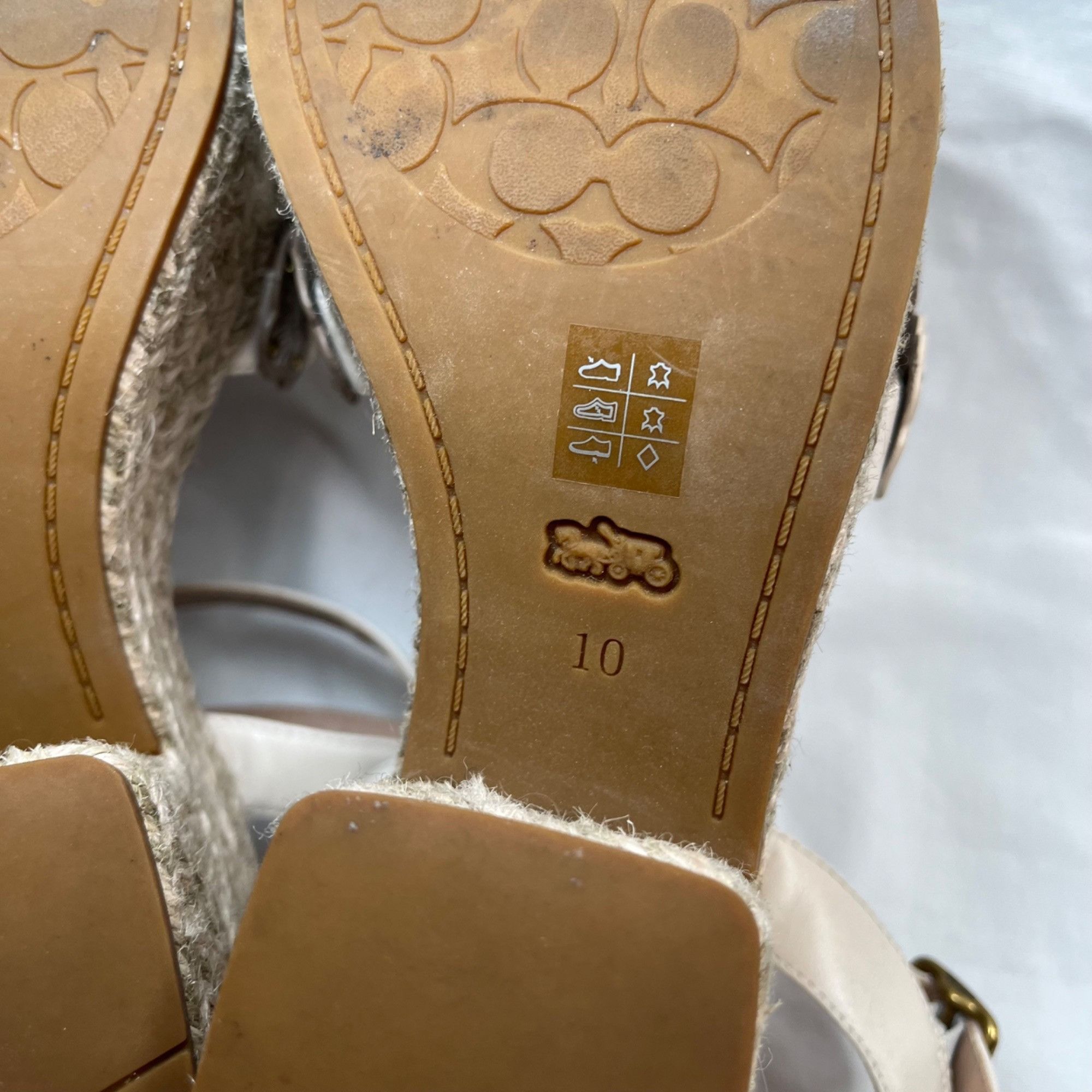 Coach Coach Womens Jae Leather Floral Espadrille Wedge Sandals Siz Size US 10 / IT 40 - 12 Thumbnail