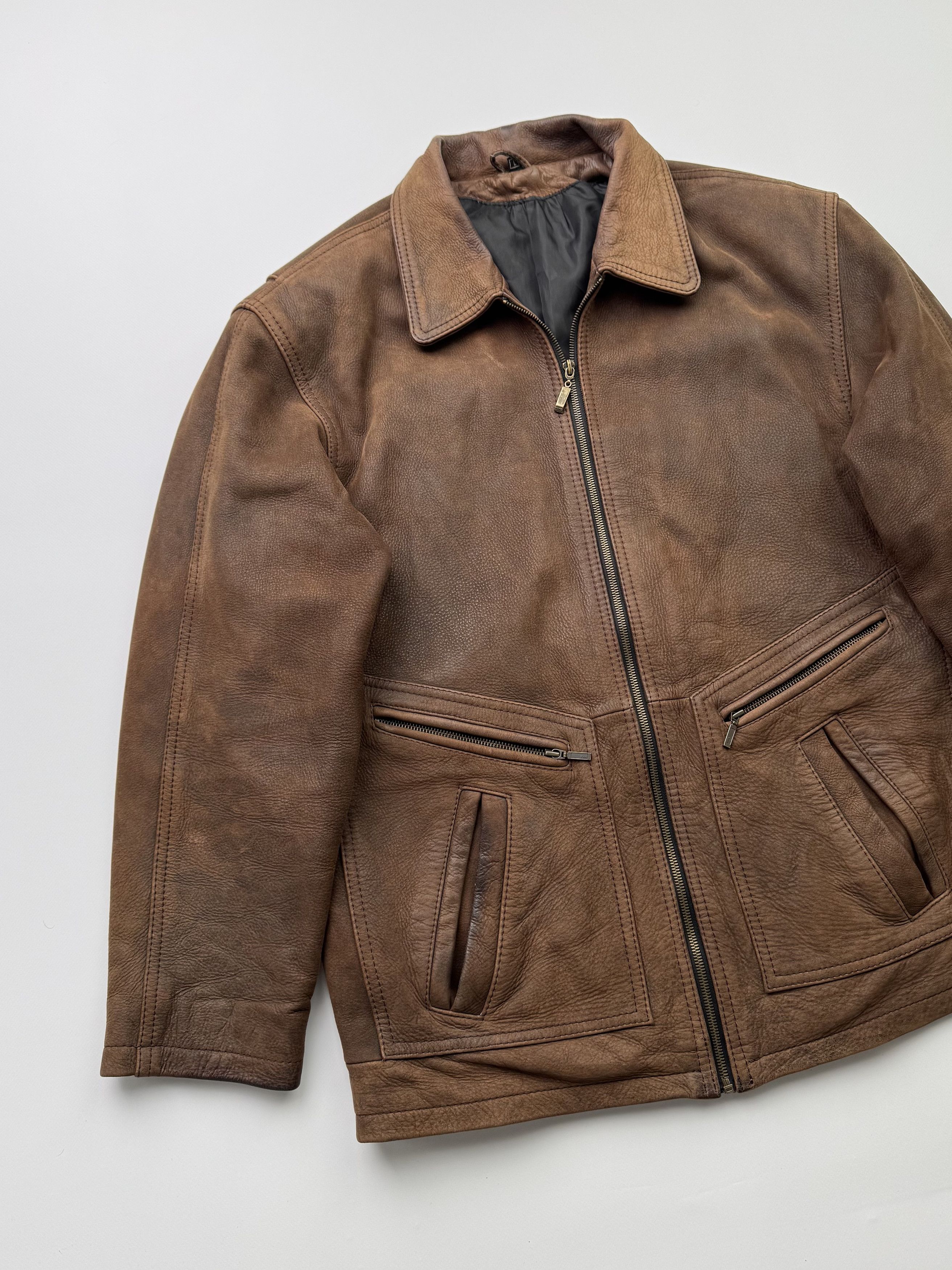 Vintage Vintage Leather Bomber Jacket B442(V173)E2 Size US M / EU 48-50 / 2 - 2 Thumbnail