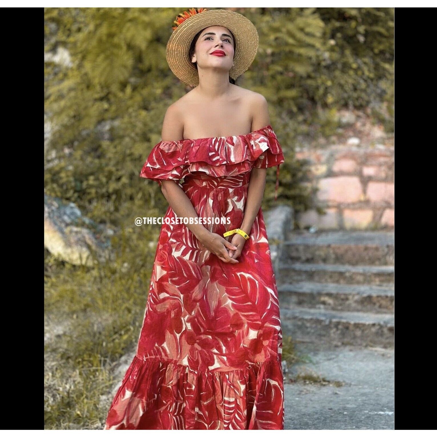 Zara ZARA Red Ruffled Maxi Dress NWT Size S / US 4 / IT 40 - 14 Thumbnail