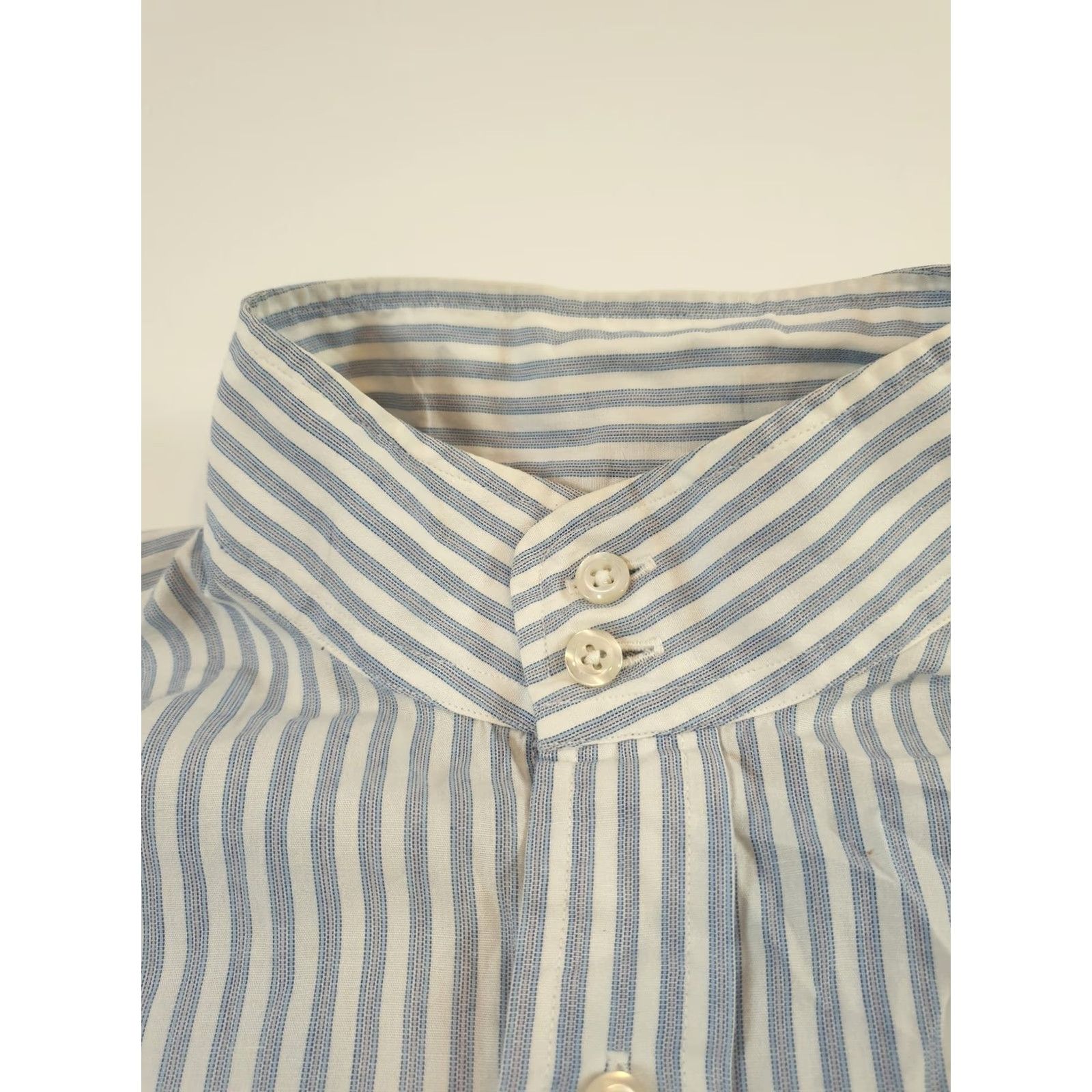 Vintage VINTAGE Essex Shirt Mens 40 Stripe Detachable Club Collar Made in USA Dress 80s Size 40R - 6 Thumbnail