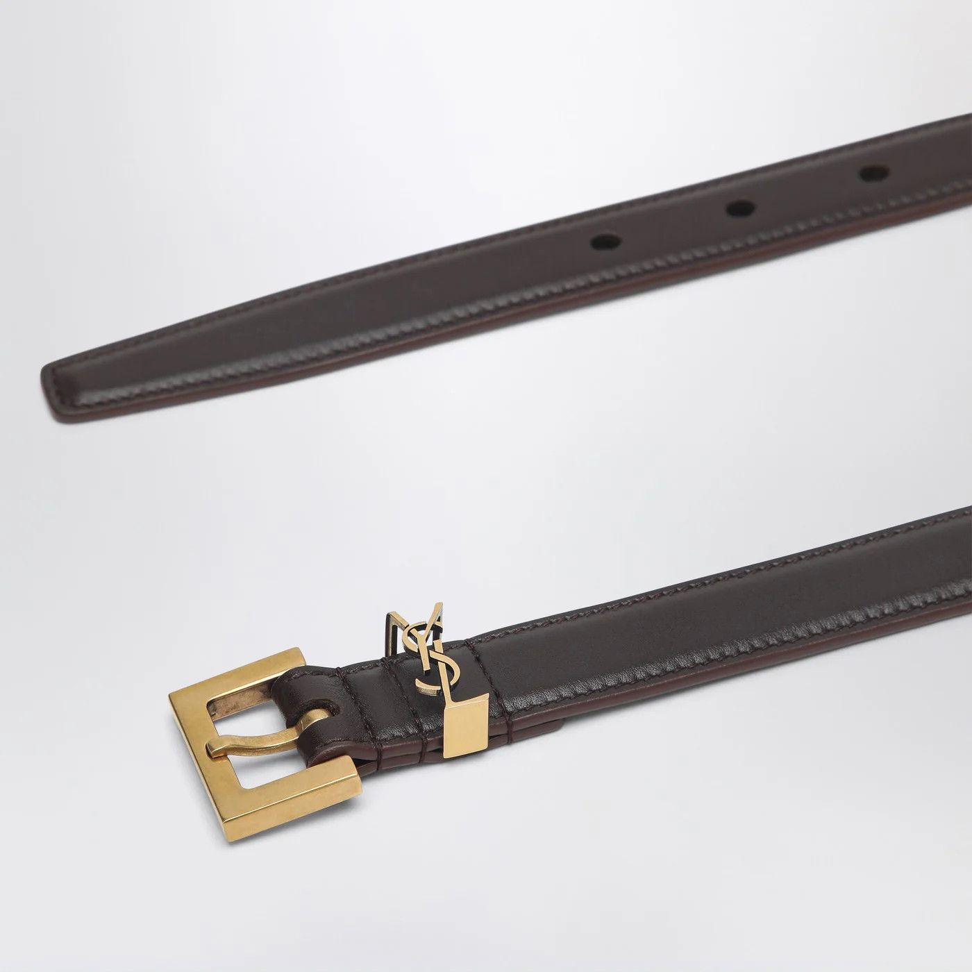 Saint Laurent Paris o1d2blof0526 Size: 80 IT / Cassandre Leather Belt in Dark Size ONE SIZE - 3 Thumbnail
