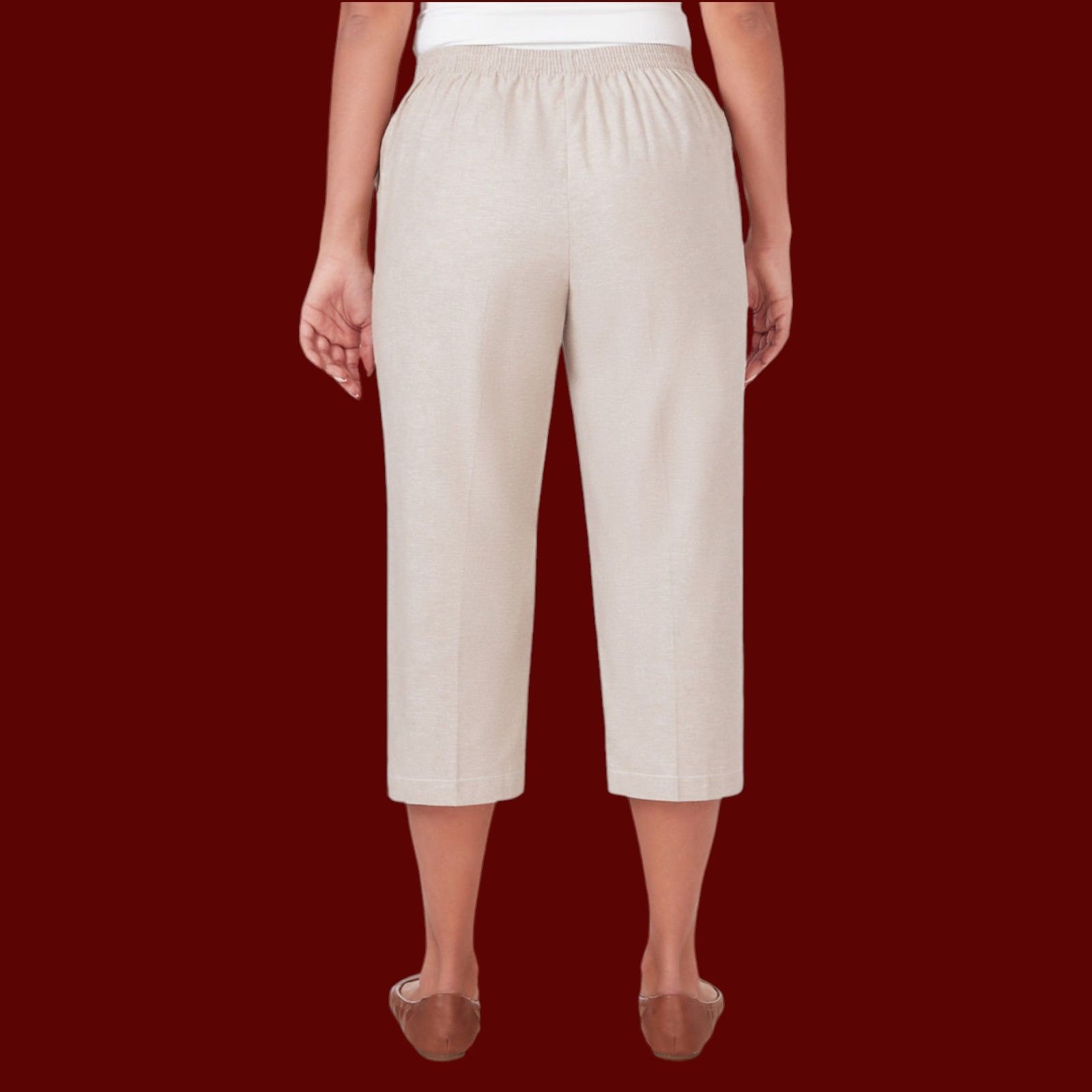 Other Alfred Dunner - Women's Garden Party Mid-Rise Capris - Beige Size 38" / US 16 / IT 52 - 2 Thumbnail