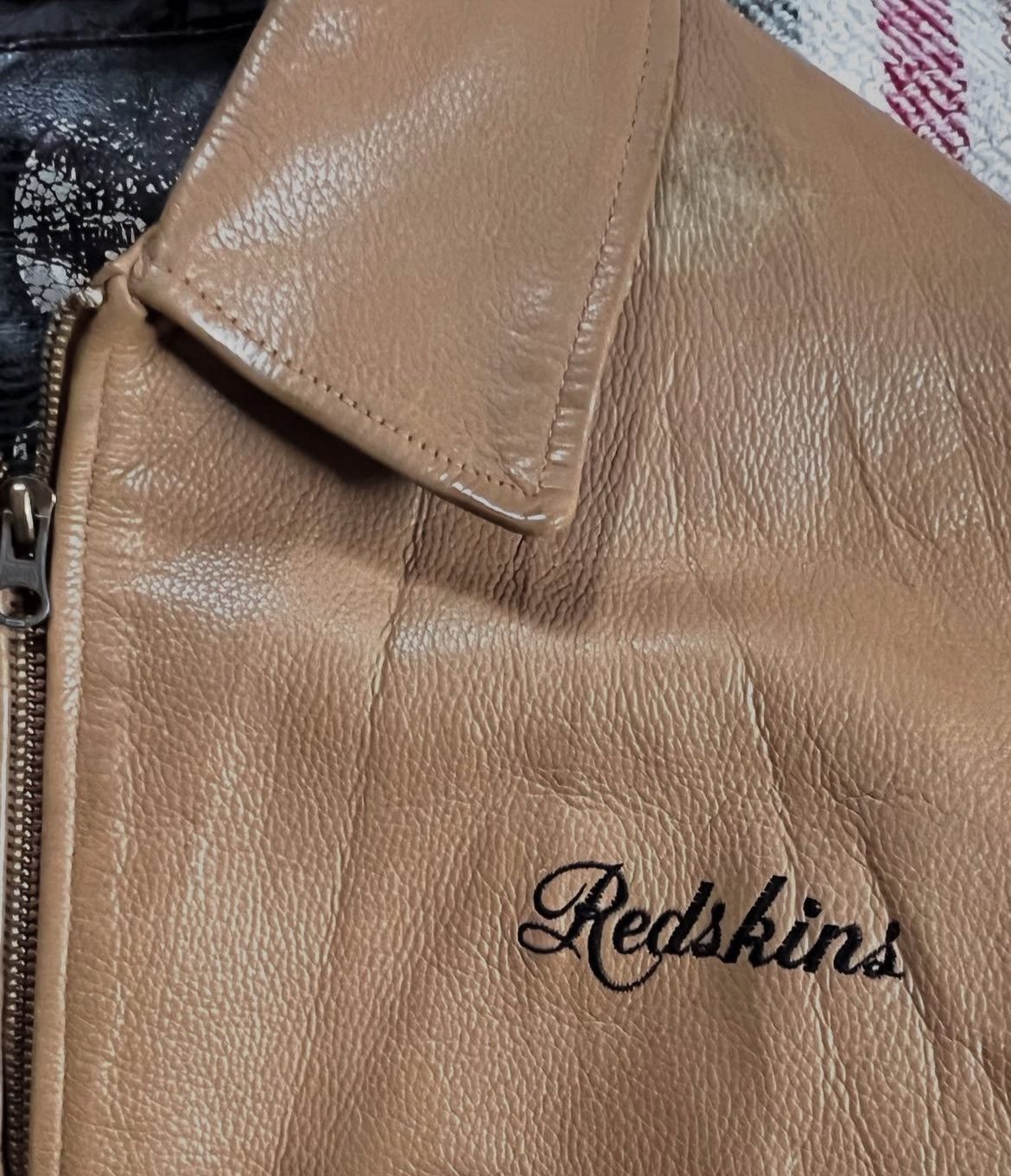 NFL Redskins Leather Vintage 90’s Bomber Jacket Varsity USA Size US L / EU 52-54 / 3 - 3 Thumbnail