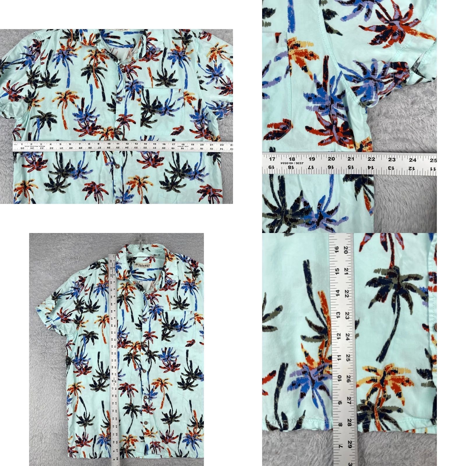Vintage Coconut Connection Shirt Men XL Blue Palm Tree Hawaiian Cotton Blend Size US XL / EU 56 / 4 - 8 Thumbnail