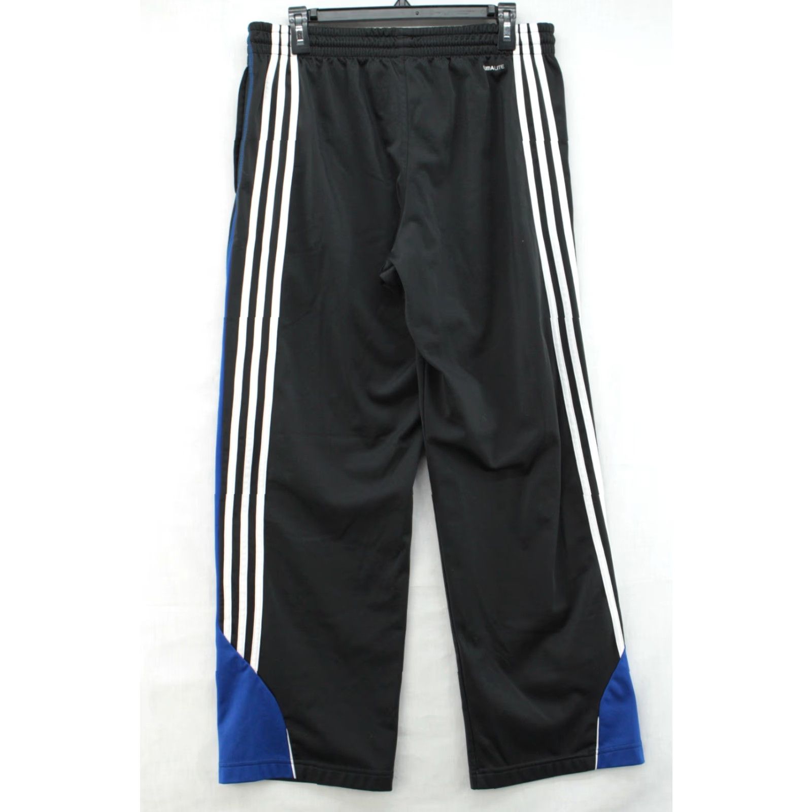Adidas adidas Track Pants Men M Black Blue White 3 striped ClimaLite Pockets Elastic Waist Regular Inseam 30” City College Sports Vintage No Size US 31 - 5 Thumbnail