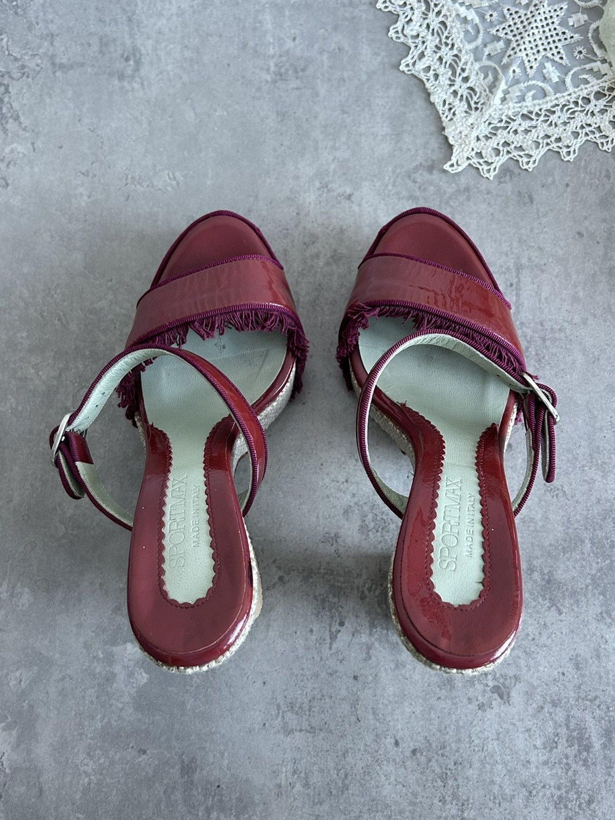 Max Mara × Sportmax SportMax Cherry Red Platform Max Mara Luxury Heels Designer Size US 7 / IT 37 - 7 Thumbnail