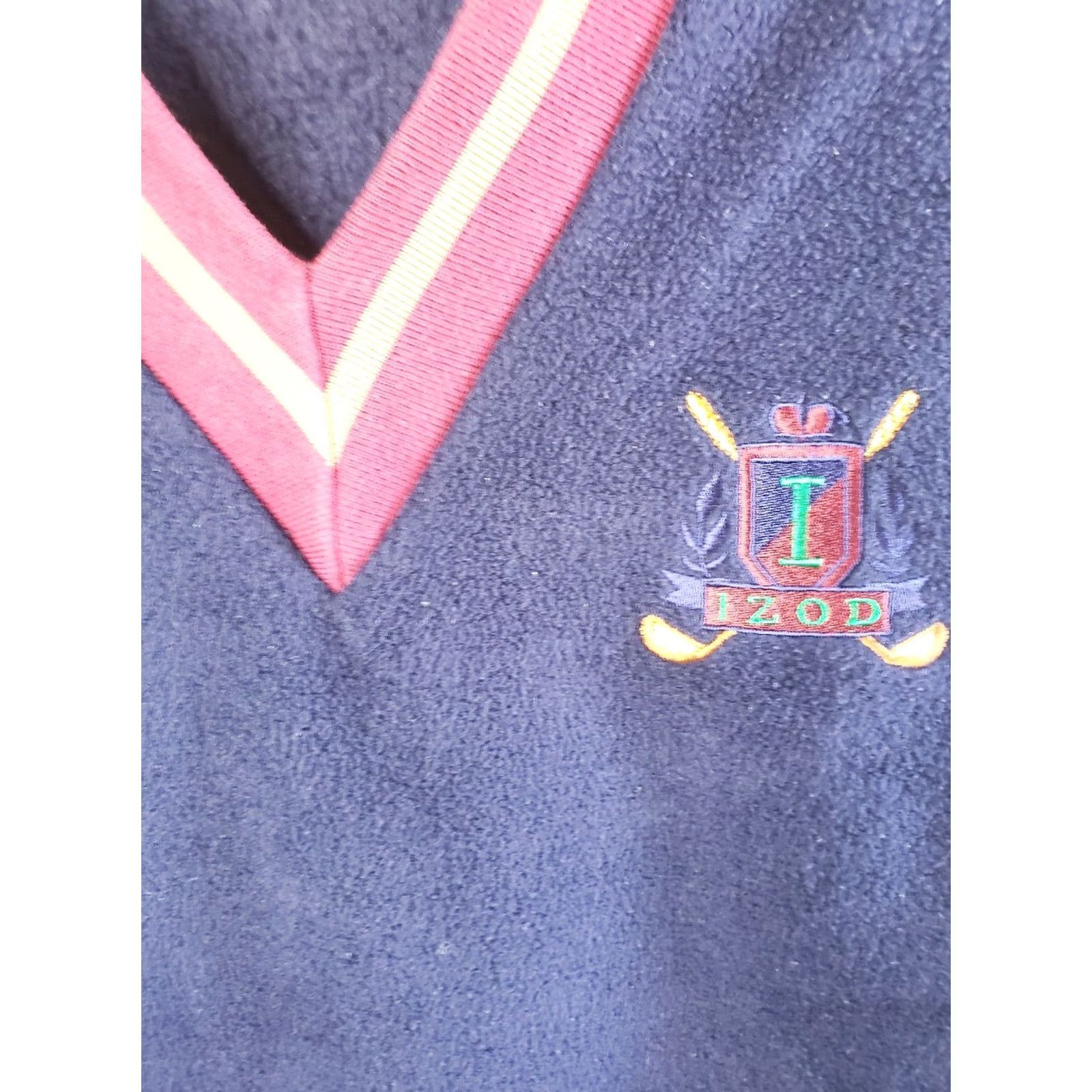Izod VINTAGE IZOD Vest Shirt Men M Navy Blue w Red Trim 100% Polyester Golf Vest Size US M / EU 48-50 / 2 - 6 Thumbnail