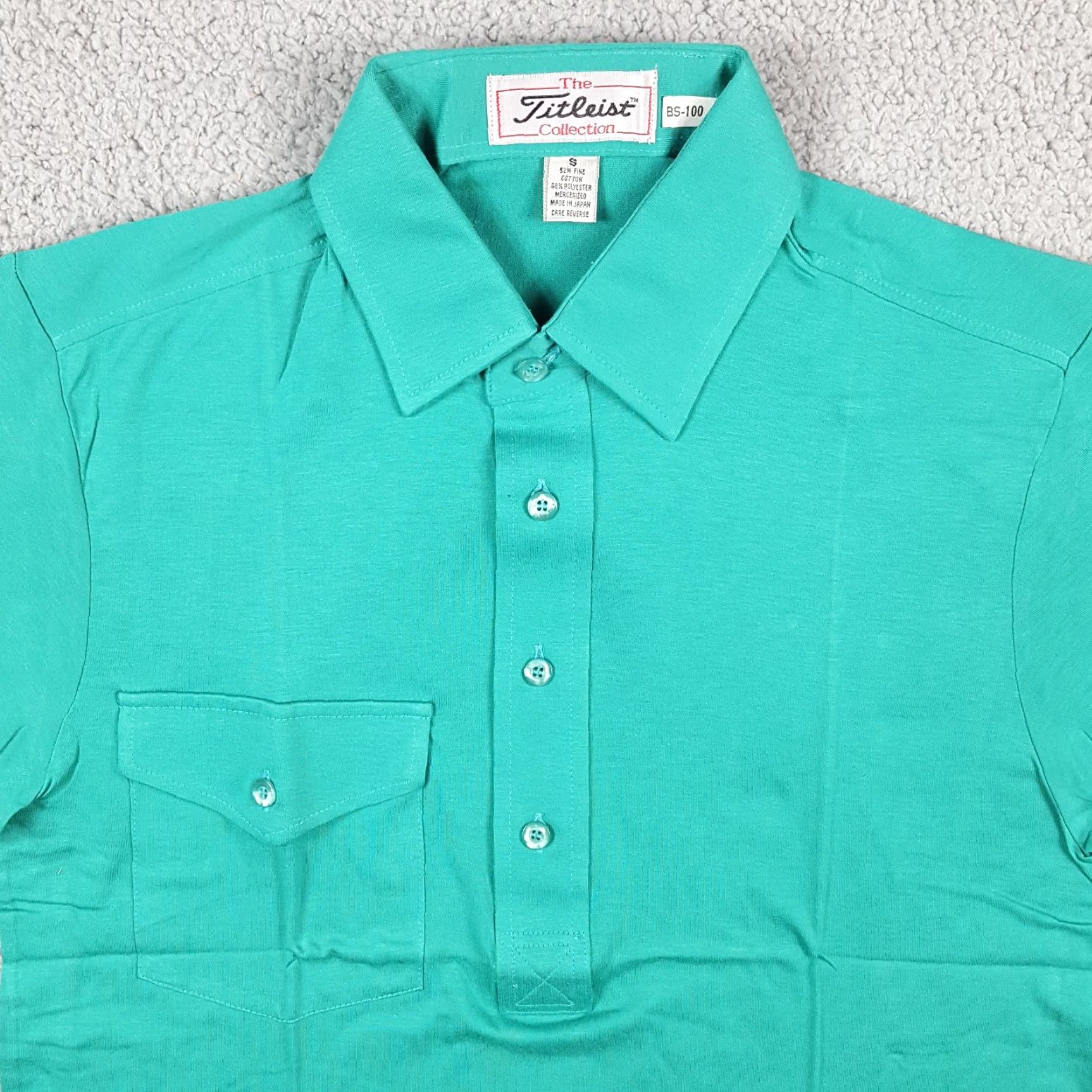Titleist VINTAGE Titleist Polo Shirt 90s Preppy Teal Cotton Polyester Blend Men's Small Short Sleeve Polo Shirt Casual Workwear Golf Size US S / EU 44-46 / 1 - 2 Thumbnail
