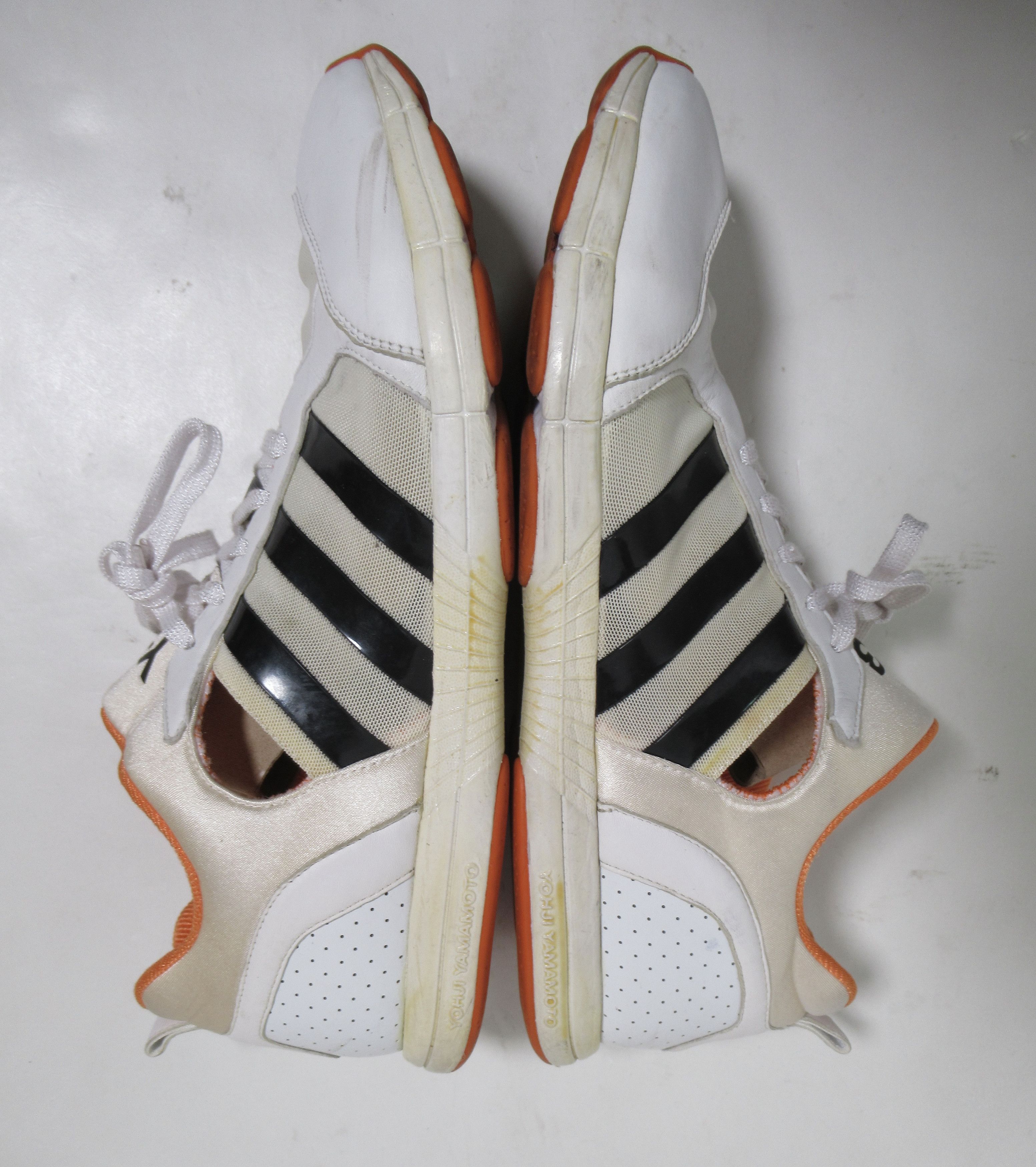 Y-3 Y-3 Breathable Leather Mesh Sneaker White Orange G17526 Size US 11.5 / EU 44-45 - 6 Thumbnail