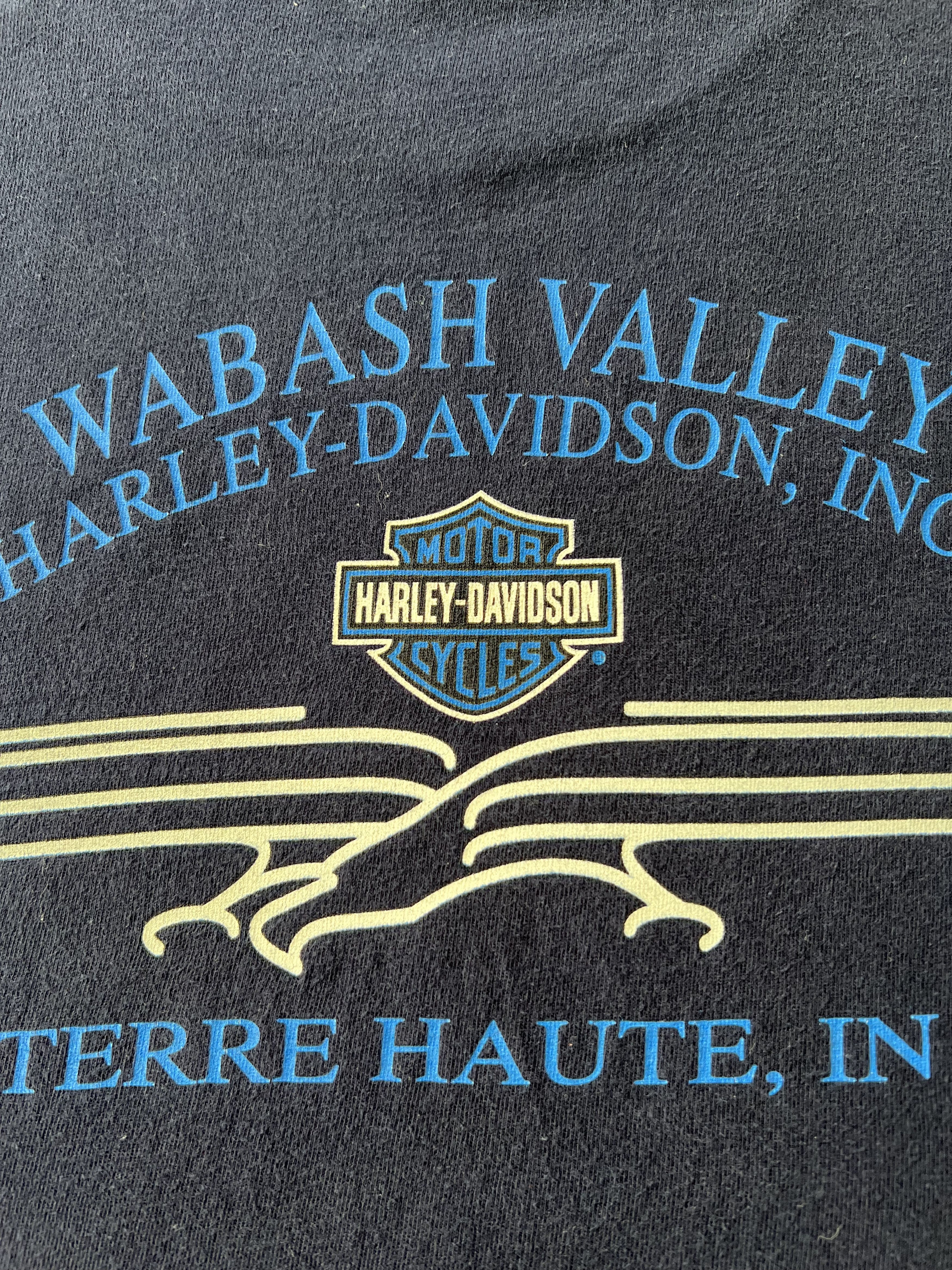 Harley Davidson Vintage 2000s Harley Davidson Eagle Motorcycle Navy T-shirt Size US XL / EU 56 / 4 - 12 Thumbnail