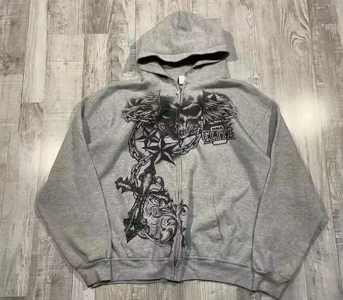 Other Fashion Punk Y2K Goth Grunge Skull Cross Hat Hoodies Size US XL / EU 56 / 4 - 1 Thumbnail