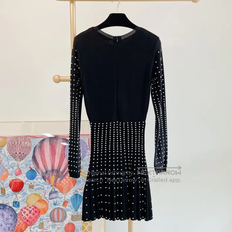Valentino Valentino Black rhinestone knitted dress Size S / US 4 / IT 40 - 2 Thumbnail