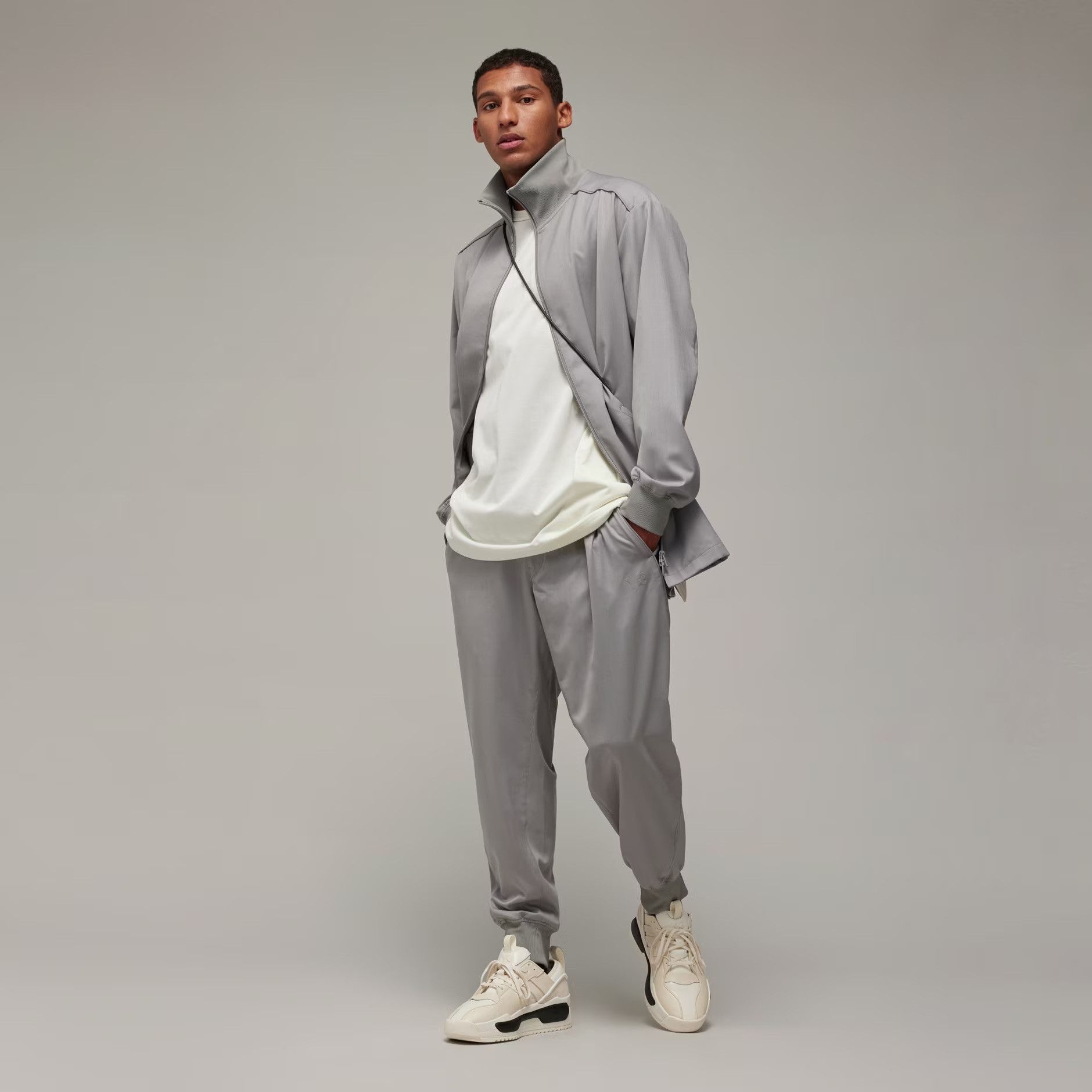 Y-3 × Yohji Yamamoto Y-3 Refined Woven Track Top, Grey Medium Size US M / EU 48-50 / 2 - 4 Thumbnail