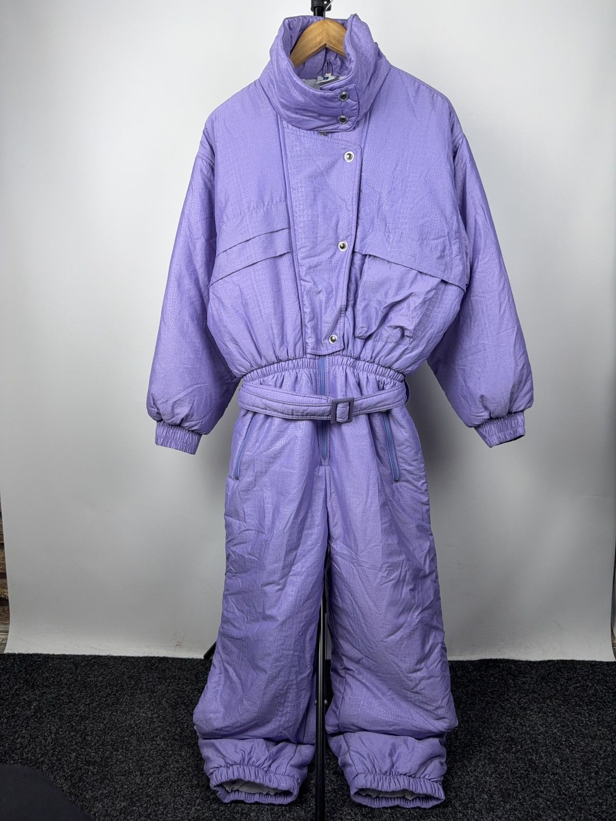 Retro 80s Rodeo Ski Suit Purple Puffer Snowsuit Size 42