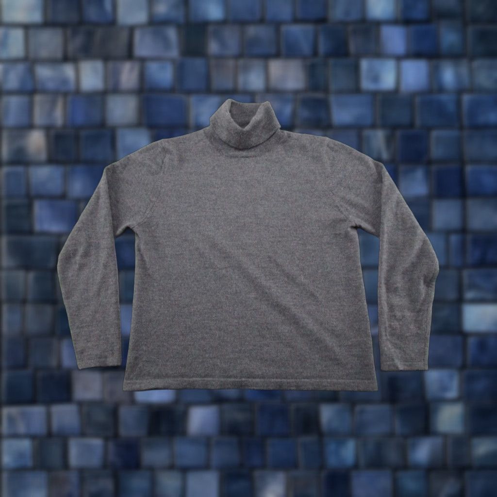 Lands' End VINTAGE Lands End 100% Wool Turtleneck Sweater Petite PM 10-12 Gray 90s Women Pullover Knit's Knit Winter Fall Mens Womens Girls Size M / US 6-8 / IT 42-44 - 1 Thumbnail