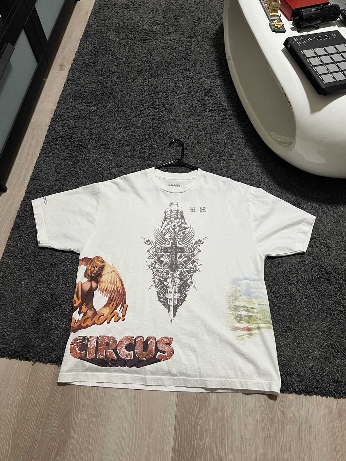 image of Travis Scott Circus Maximus Tour Tee in White, Men's (Size XL)