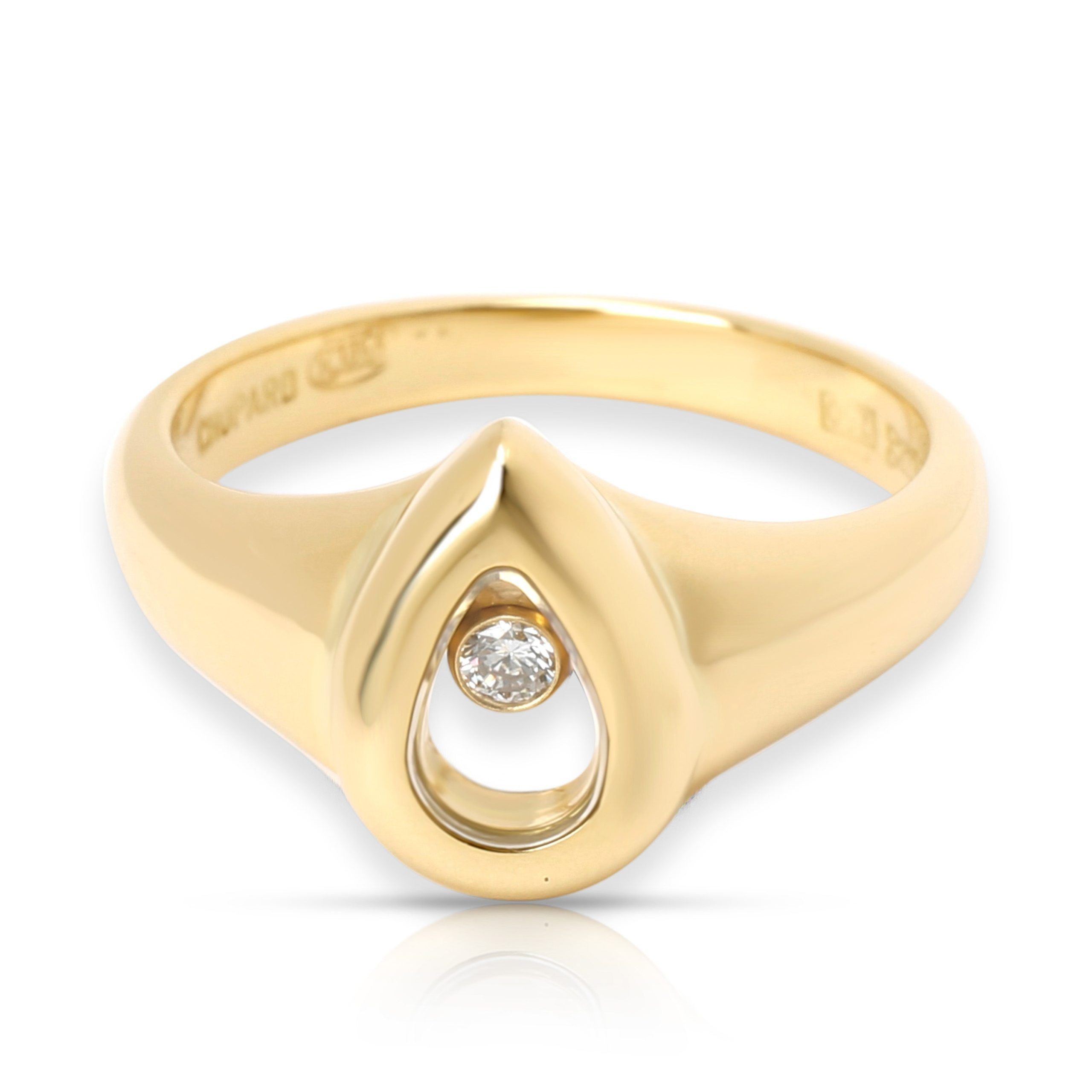 image of Chopard Happy Pear Diamond Ring In 18K Yellow Gold, Women's