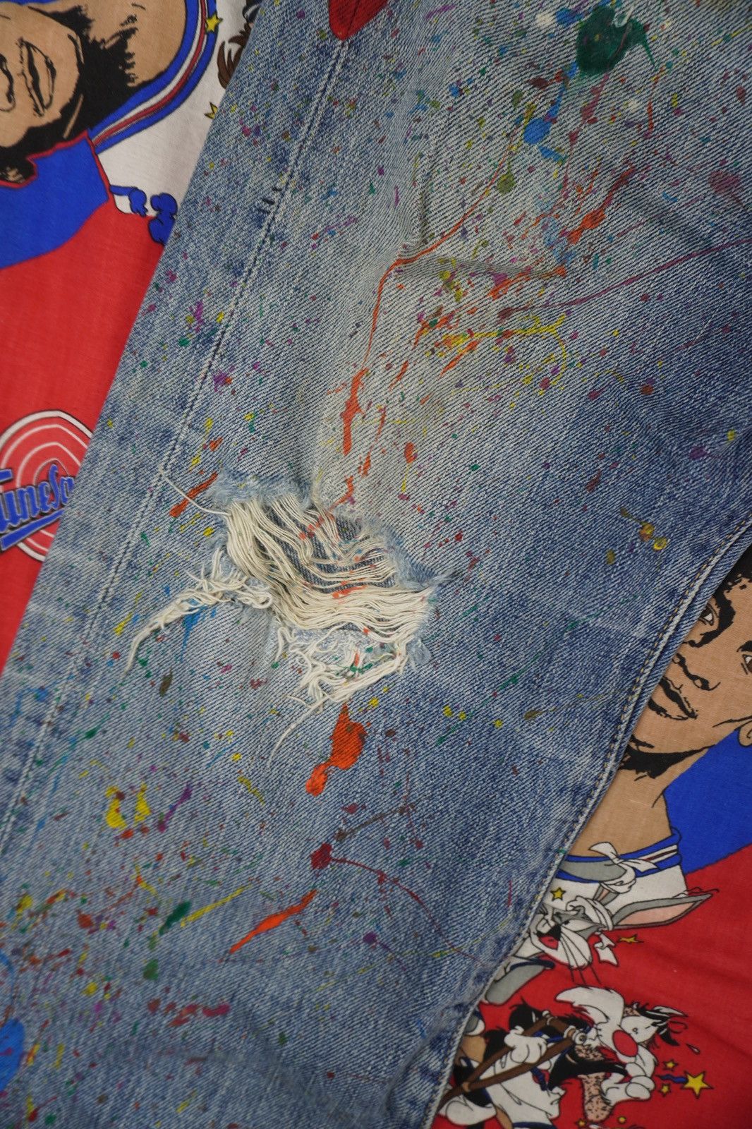 Levi's Vintage Clothing VTG Levi's 502 Big E JAPAN Made Painted Splash Distressed Size US 32 / EU 48 - 5 Thumbnail