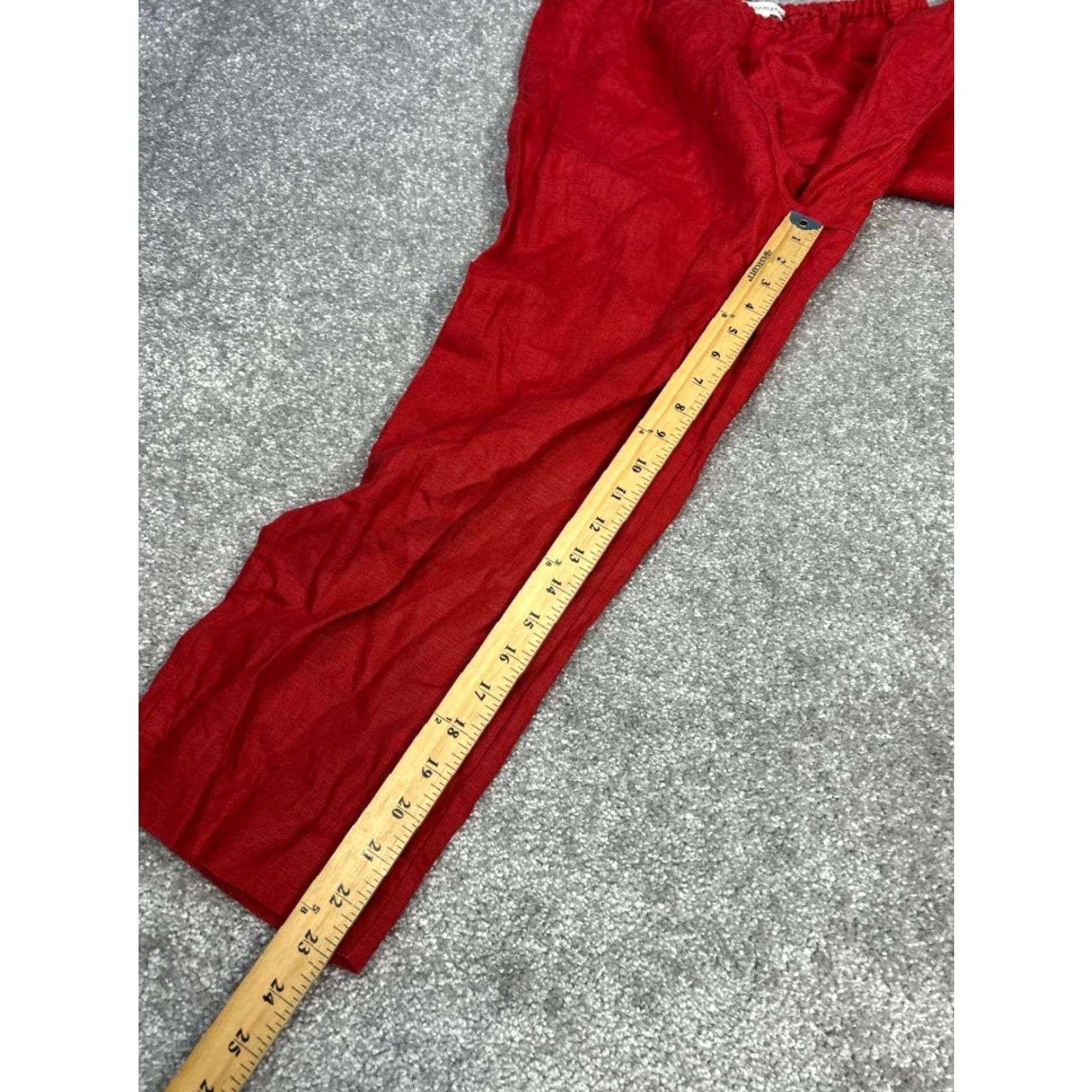 Reformation Reformation Pants Womens Small Red Linen Stretch High Rise Straight Leg Size 26" / US 2 / IT 38 - 3 Thumbnail