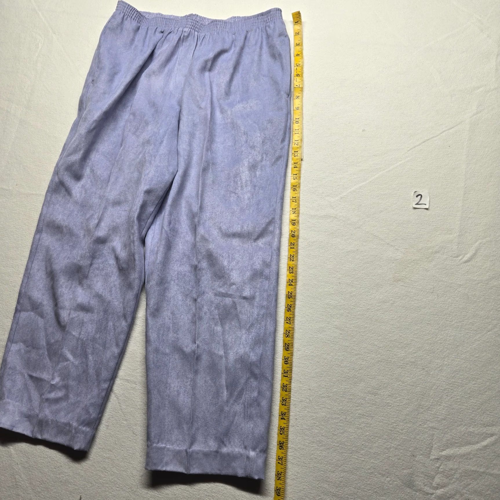Vintage Southern Lady Pants Women's Solid Blue Elastic Waist Pockets 26" Inseam Size 16 Dress Pants Mens Women? Size 38" / US 16 / IT 52 - 7 Thumbnail
