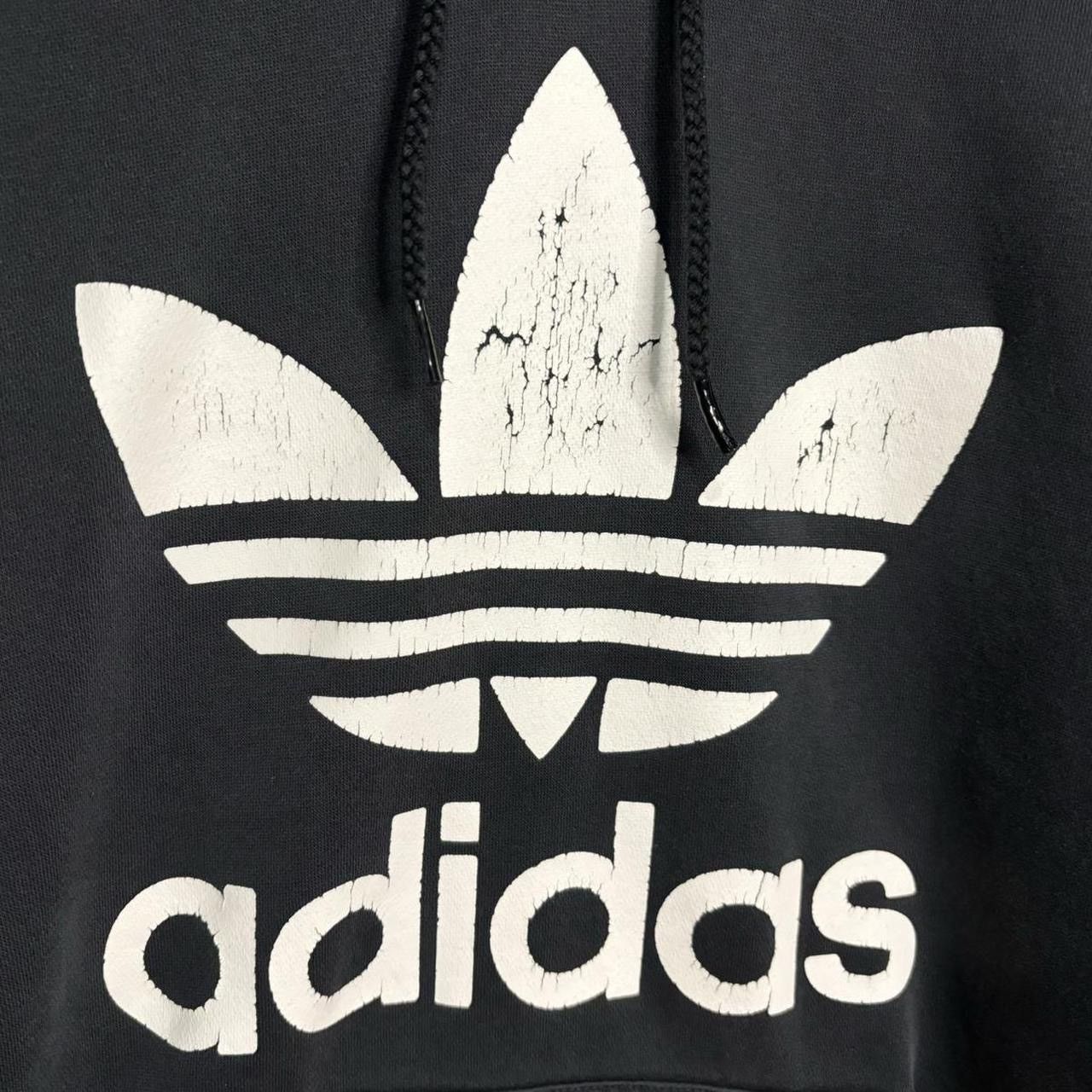 Adidas Vintage Style Adidas Oversize Faded Black Front Logo Hoodie Size US XXL / EU 58 / 5 - 2 Thumbnail