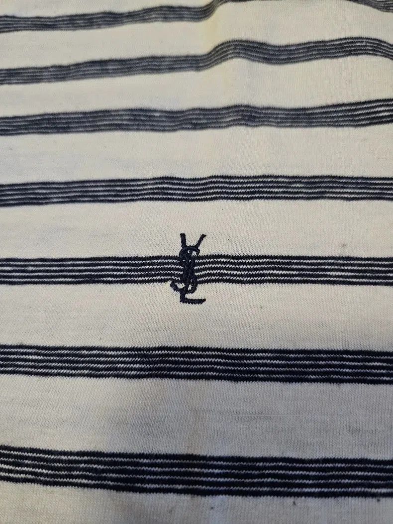 Saint Laurent Paris Saint Laurent Striped Short Sleeve T. Size US L / EU 52-54 / 3 - 2 Thumbnail