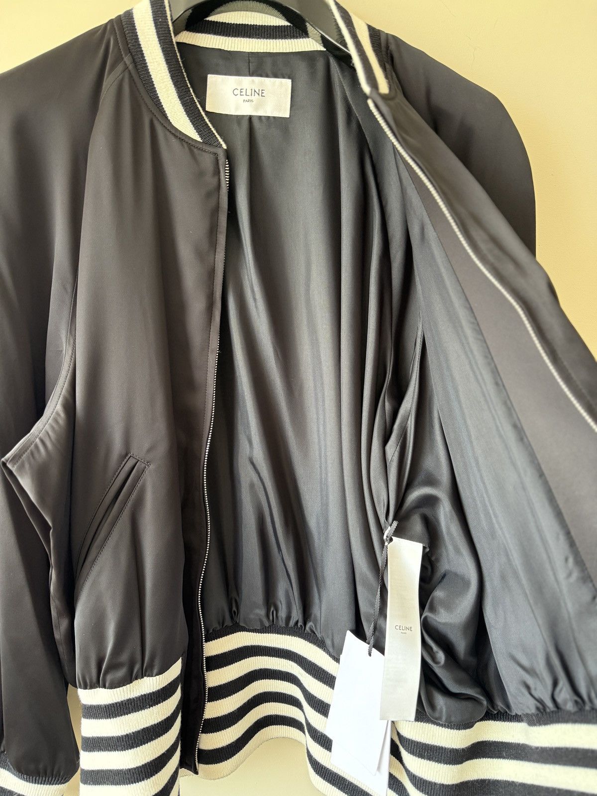 Celine × Hedi Slimane Celine Teddy Bomber Silk Studded Leather Palm Tree Size US M / EU 48-50 / 2 - 5 Thumbnail